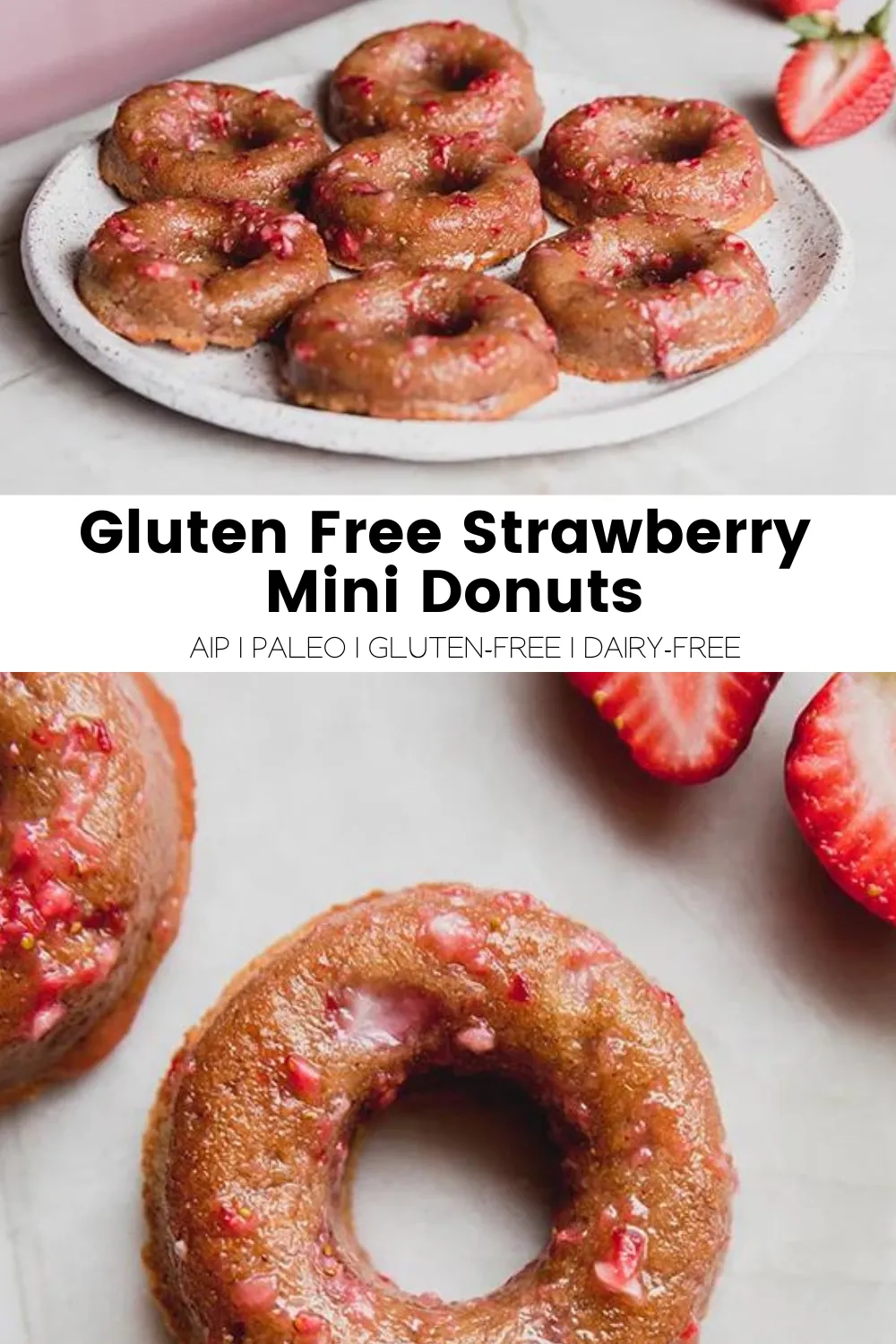 Gluten Free Strawberry Protein Donuts