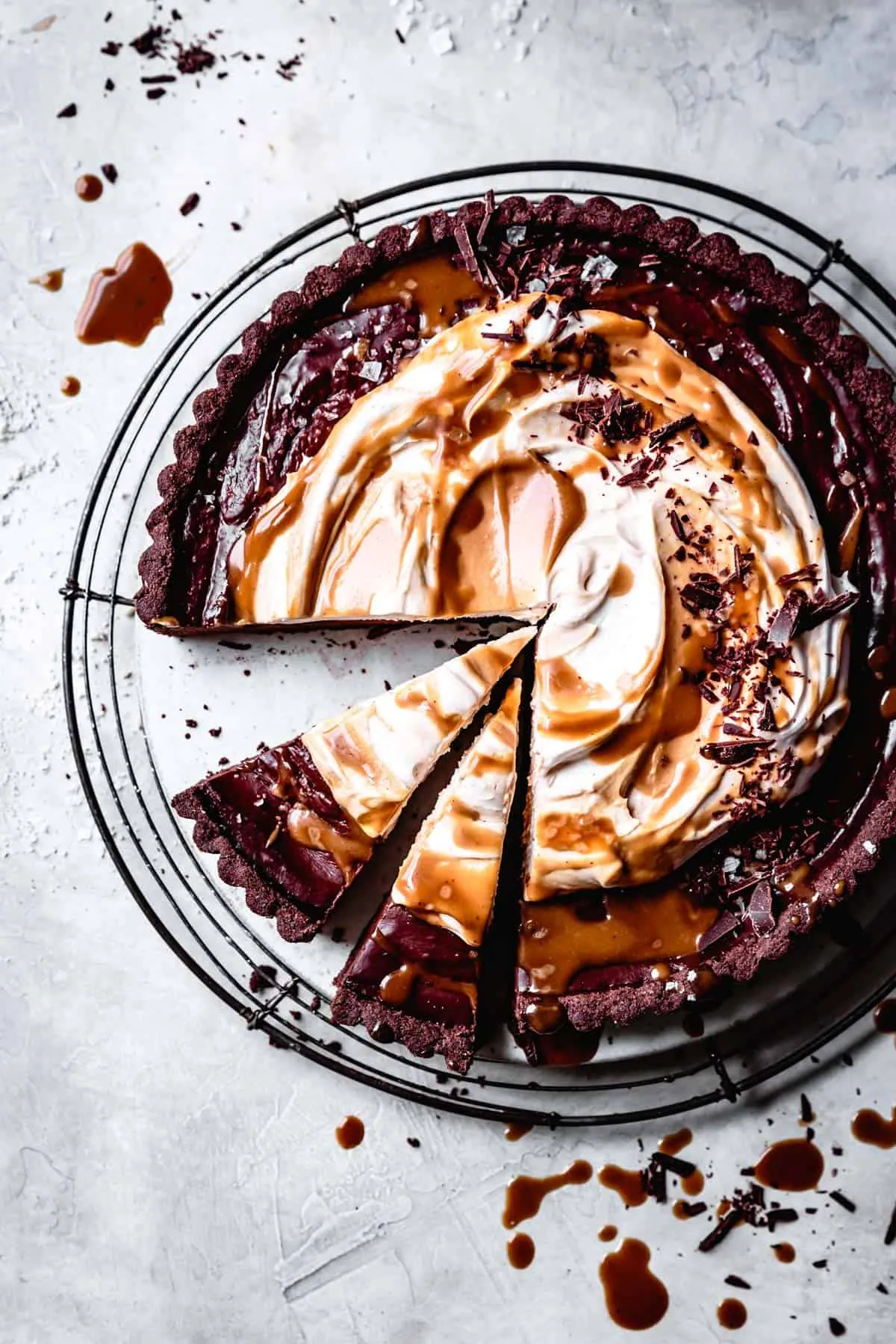 Gluten Free Vegan Chocolate Tart Tahini Caramel