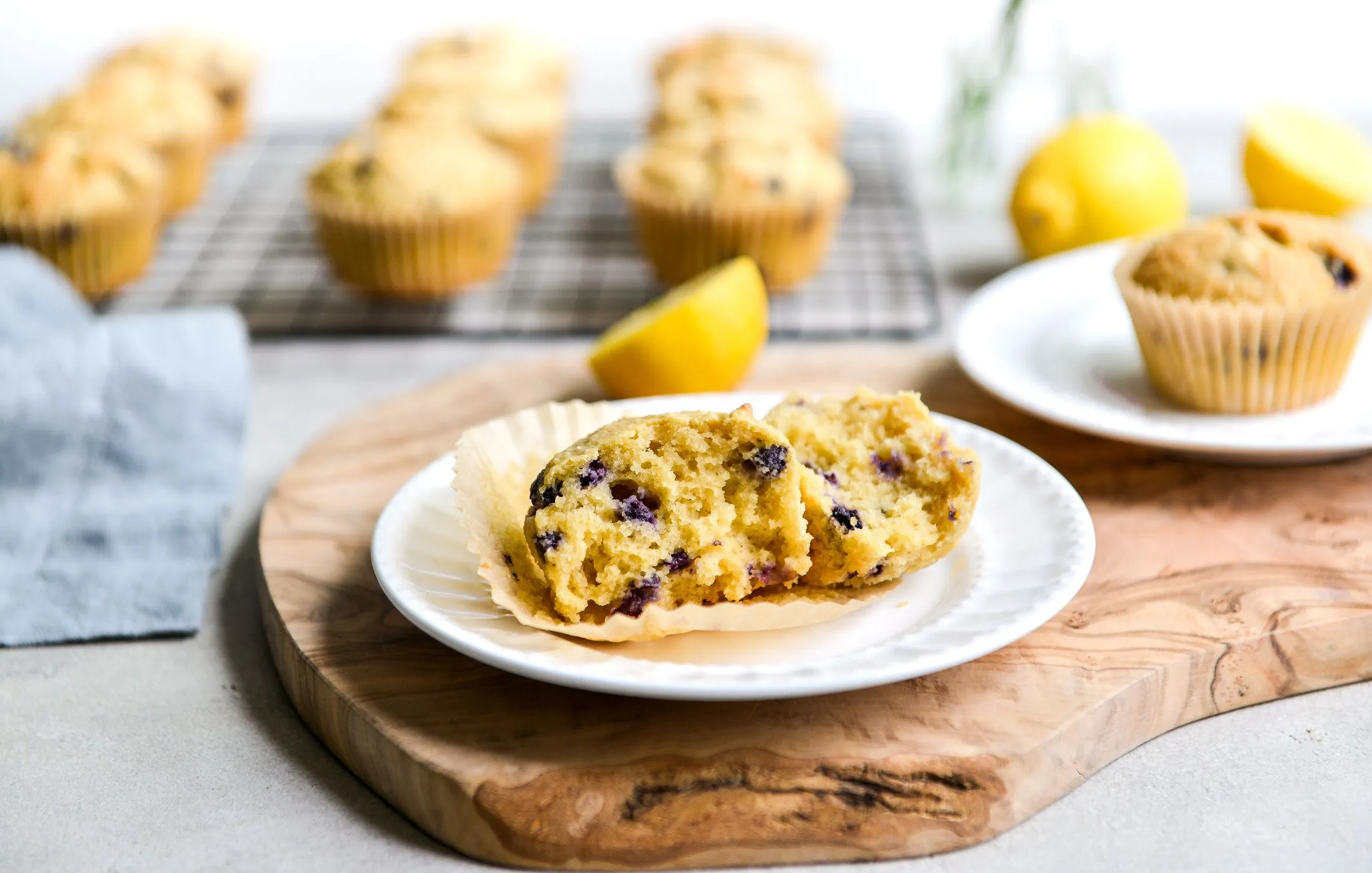 Grain Free Lemon Blueberry Lavender Muffins