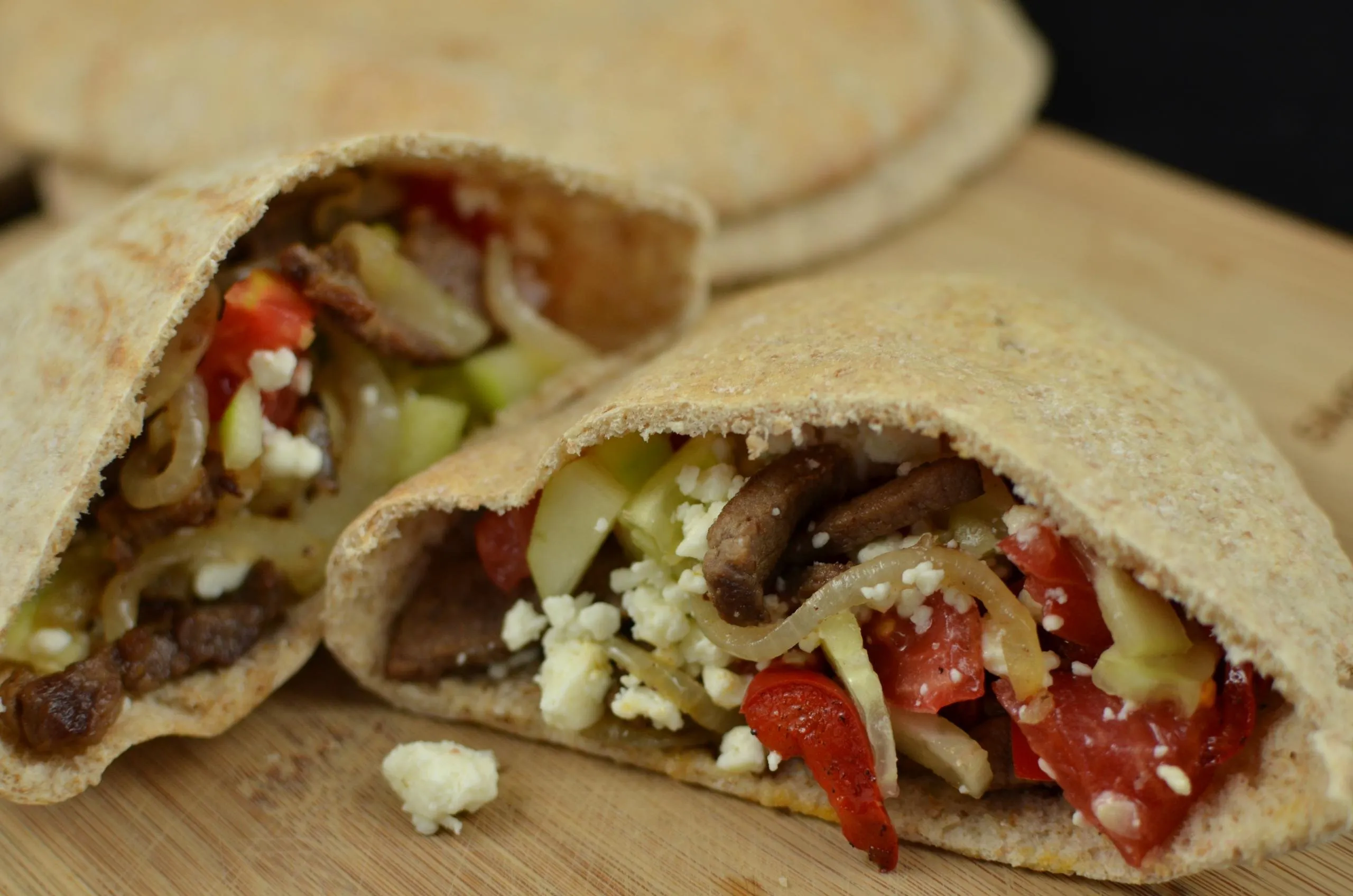 Greek Pork Pita Pockets