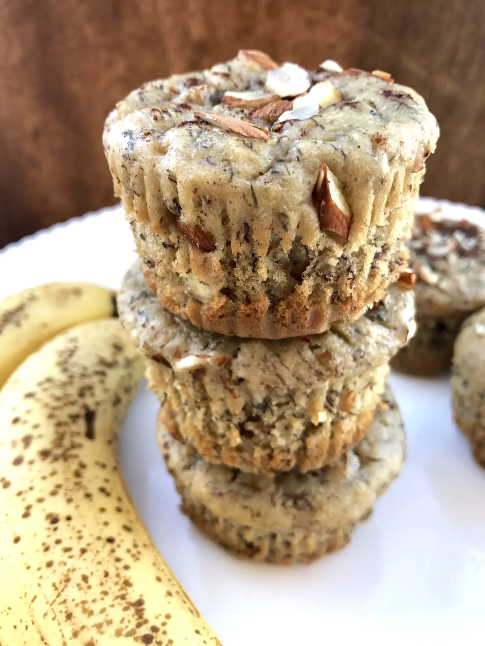 Greek Yogurt Banana Almond Muffins