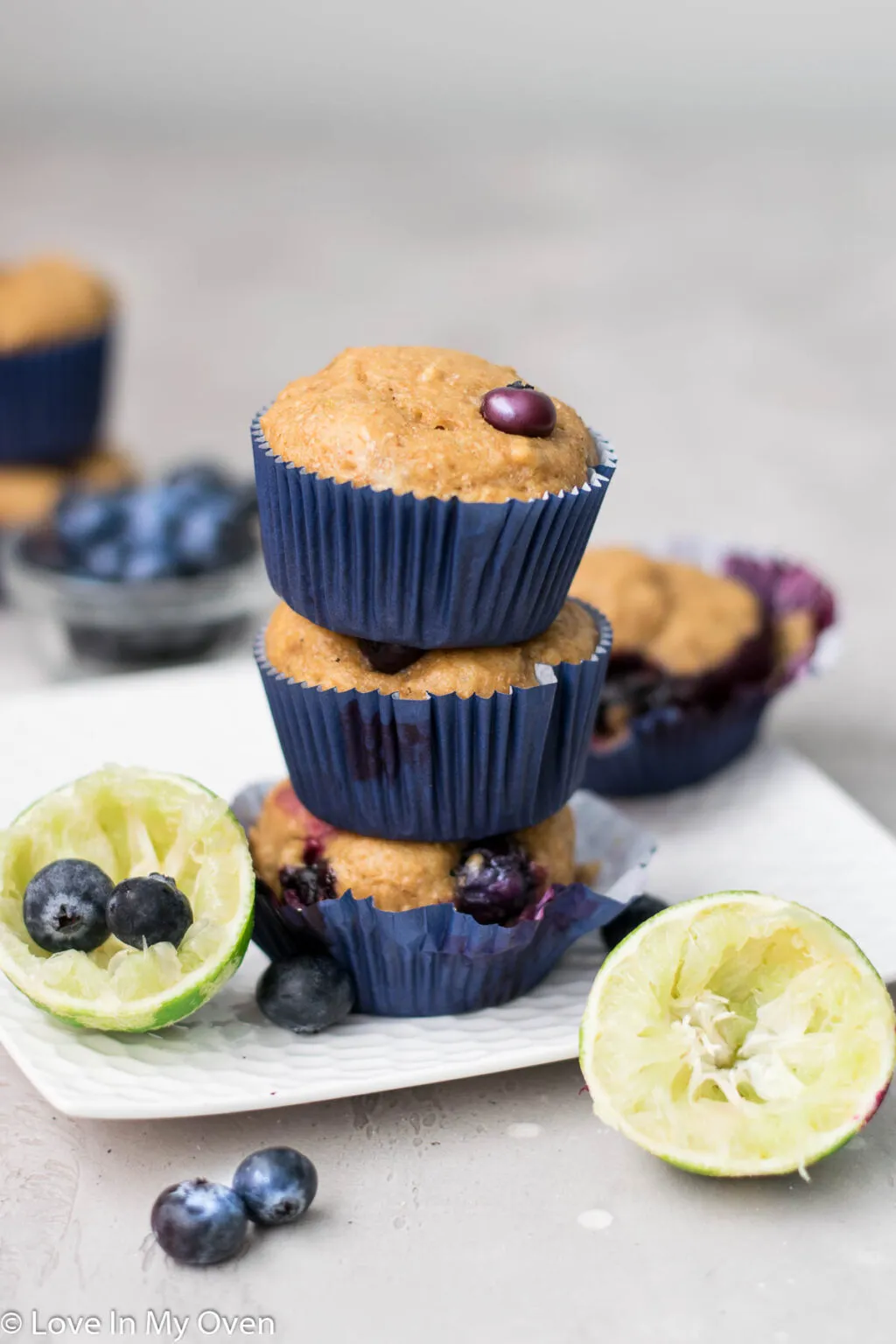 Greek Yogurt Blueberry Lime Muffins
