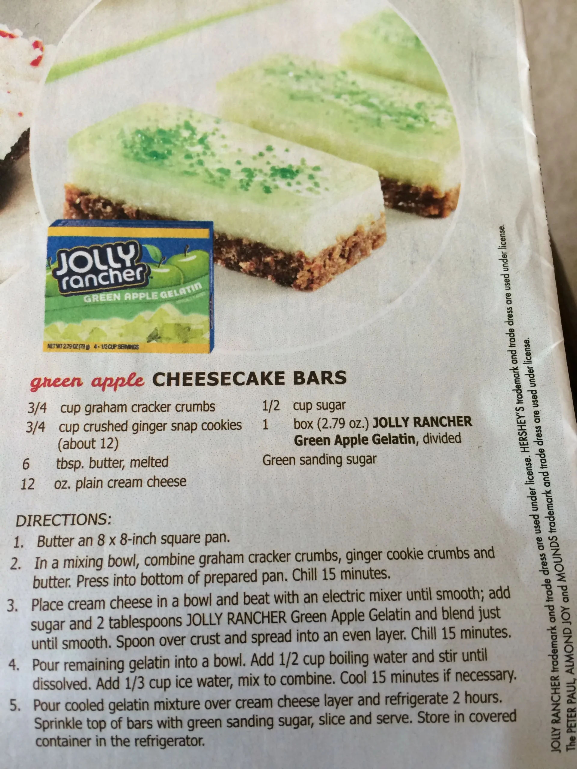 Green Apple Cheesecake Bars