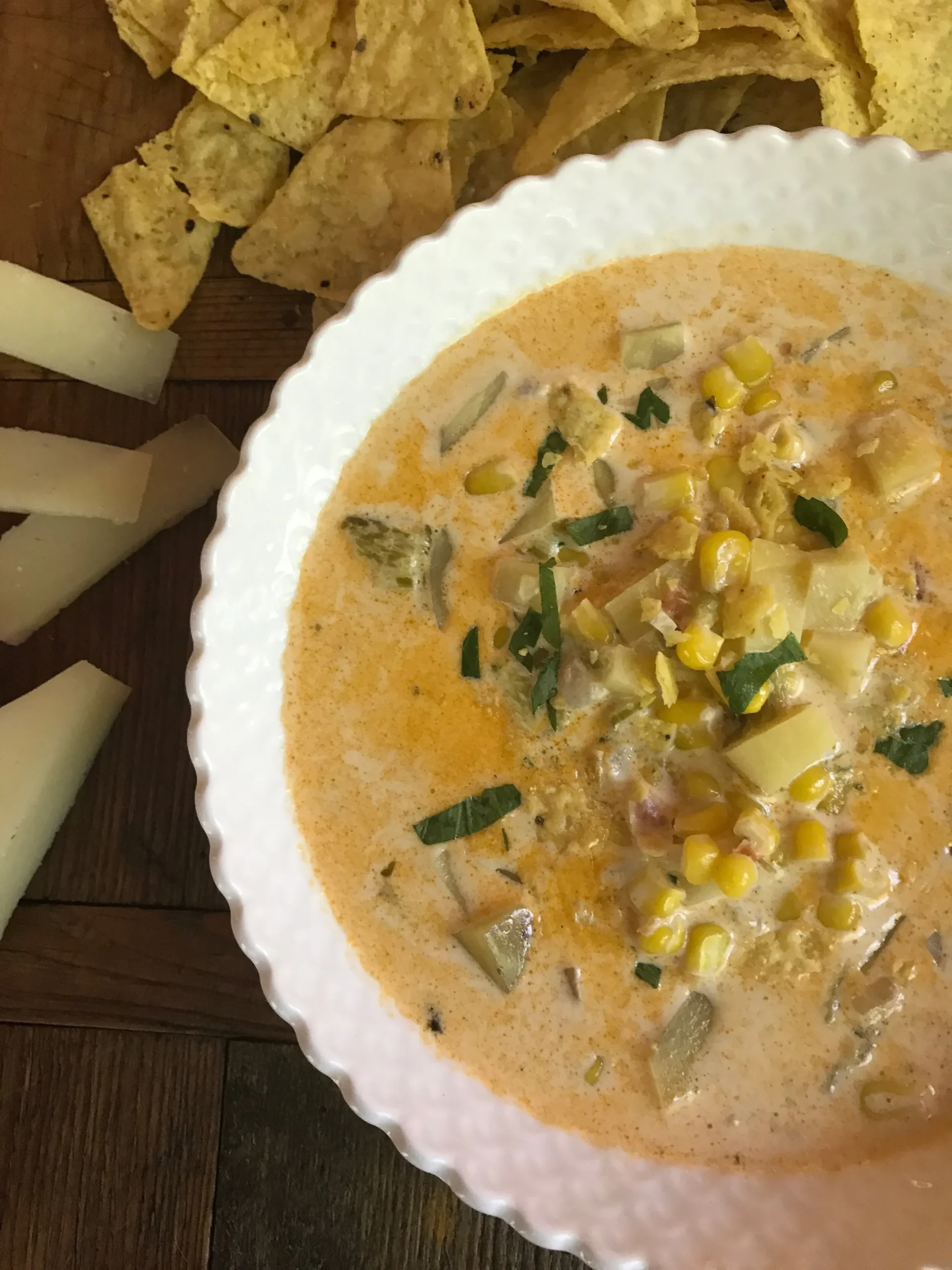 Green Chile Vegan Corn Chowder