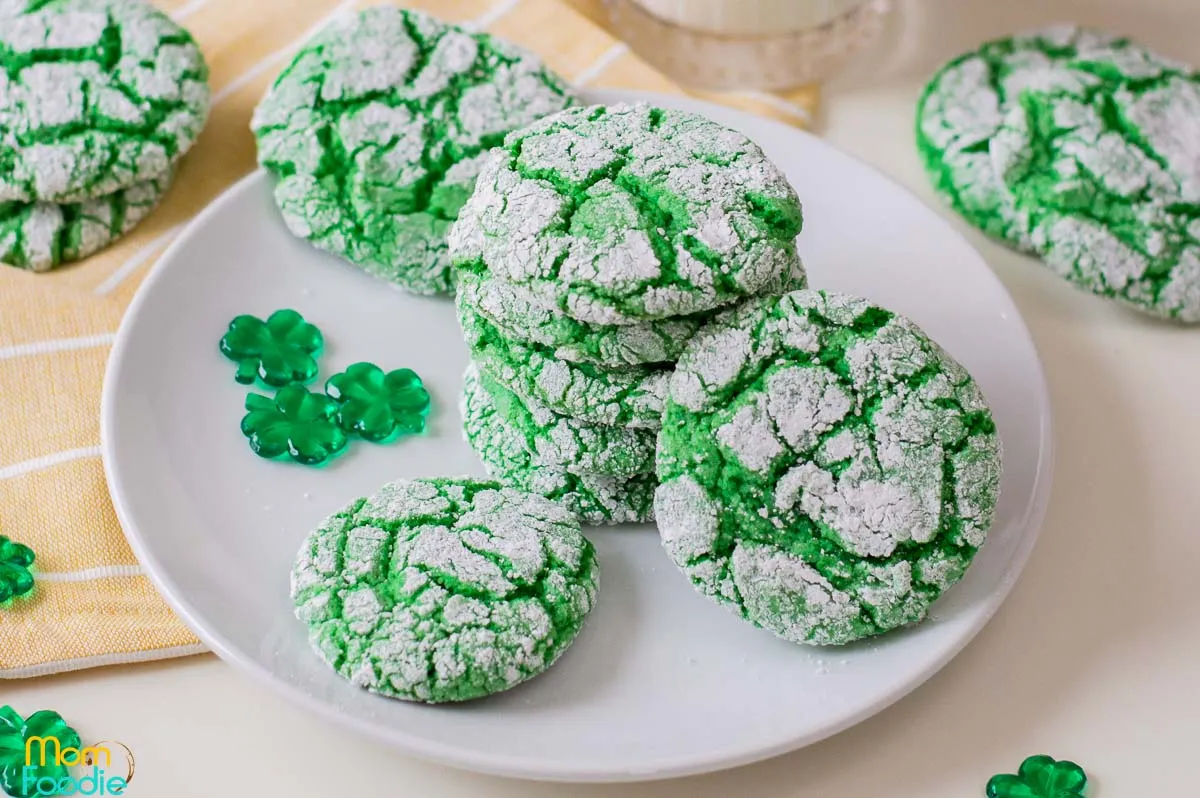 Green Velvet Crinkle Cookies