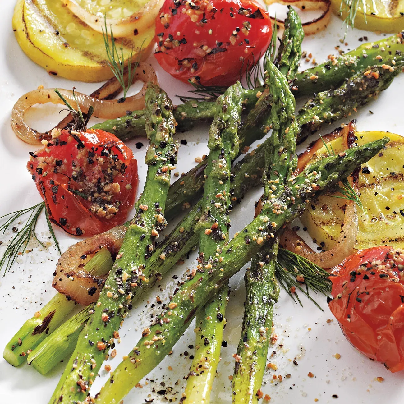 Grilled Asparagus with Saffron Aioli