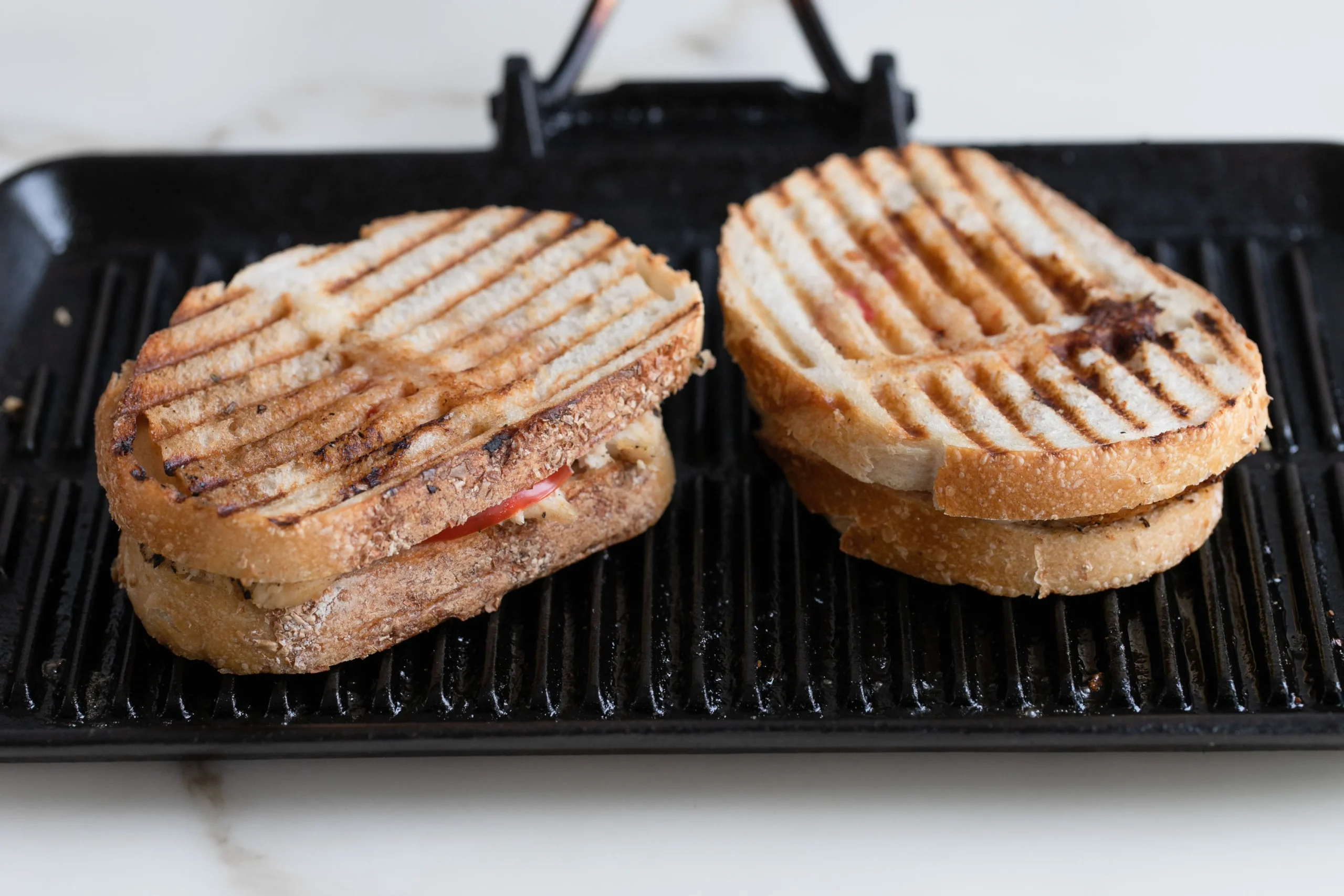 Grilled Chicken Panini with Zucchini, Tomato, and Mozzarella