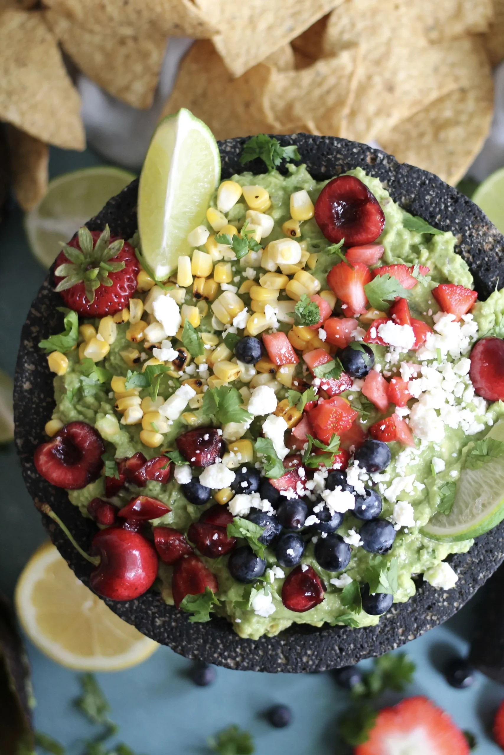 Grilled Guacamole with Cherries and Habanero