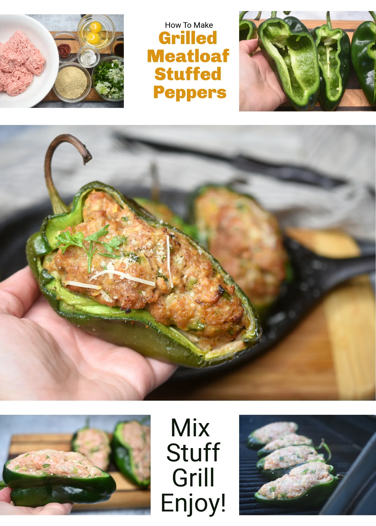 Grilled Meatloaf Stuffed Peppers