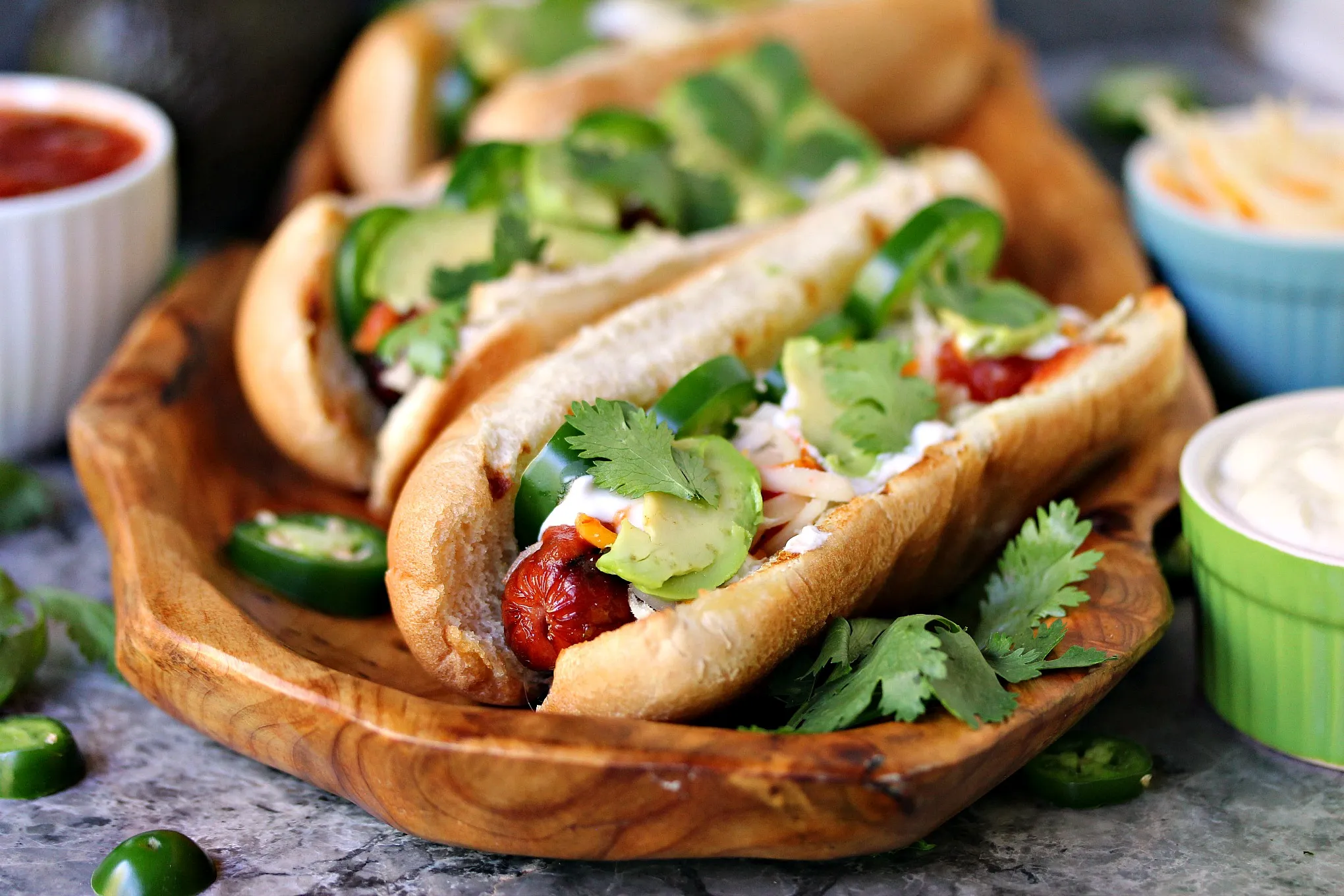Grilled Mexican Hot Dogs