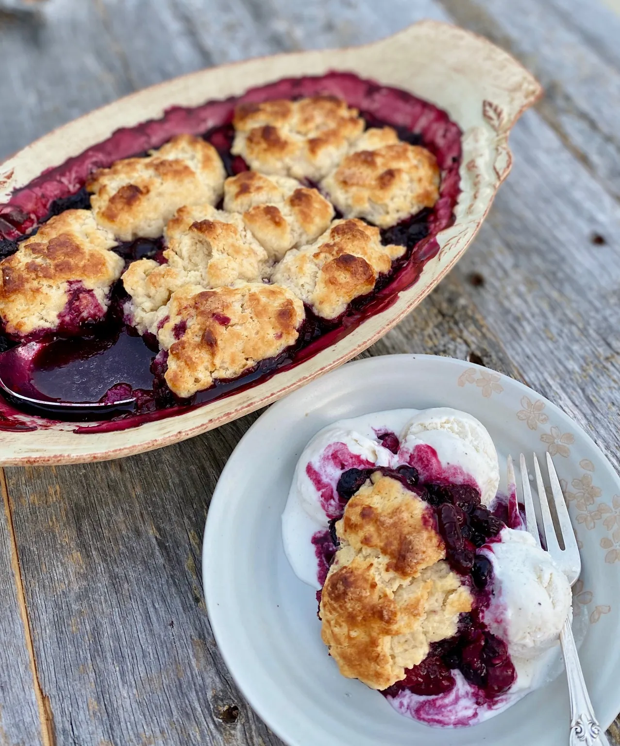 Grilled Mixed Berry Cobbler