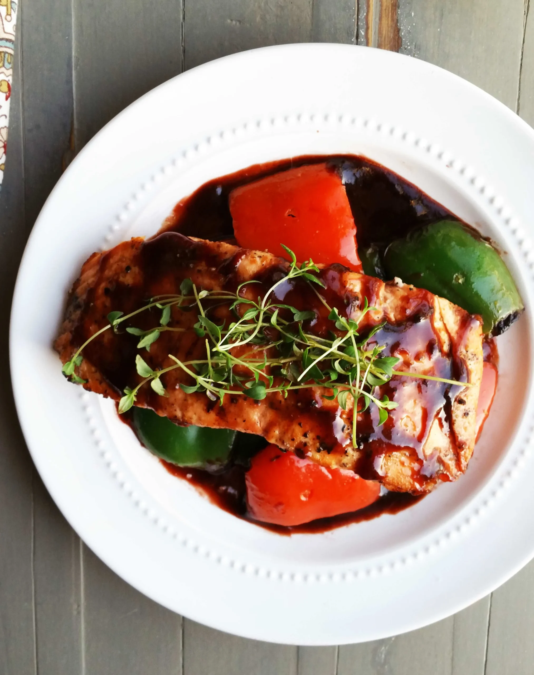 Grilled Salmon with a Strawberry Balsamic Reduction