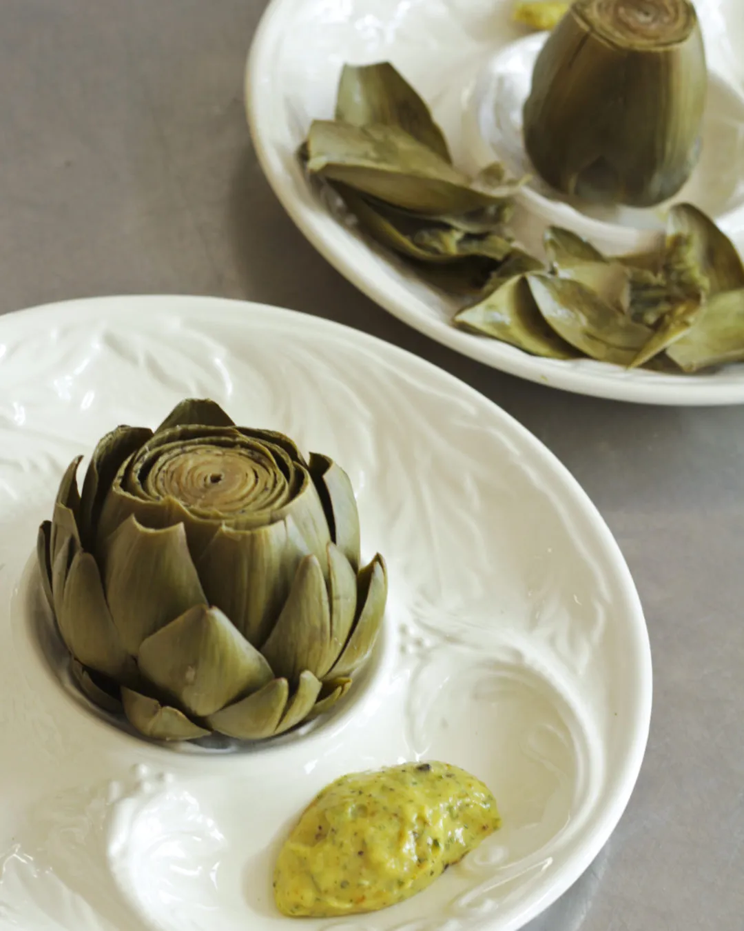 Grilled Smoked Artichokes with Lemon Tarragon Aioli