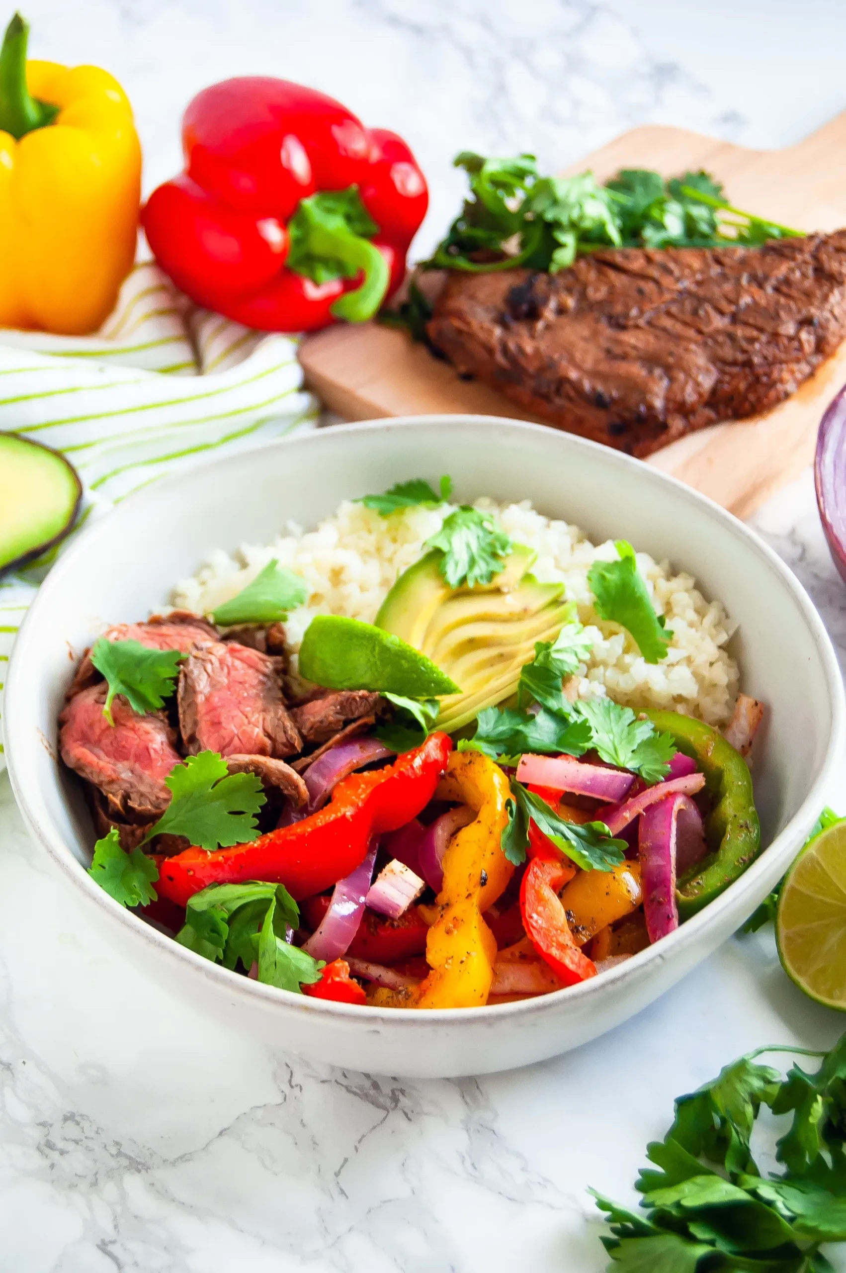 Grilled Steak Fajita Bowls