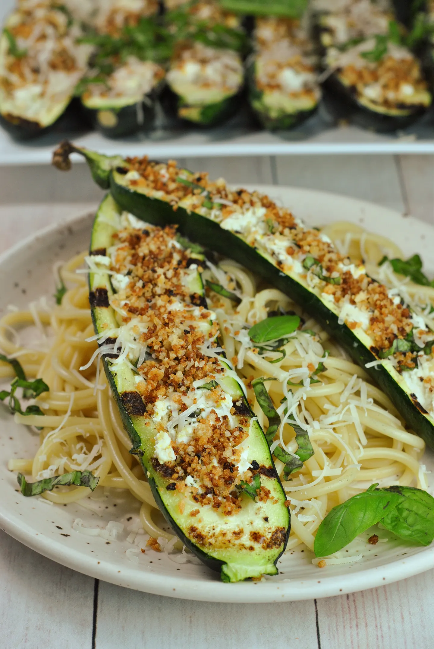 Grilled Zucchini Goat Cheese Boats