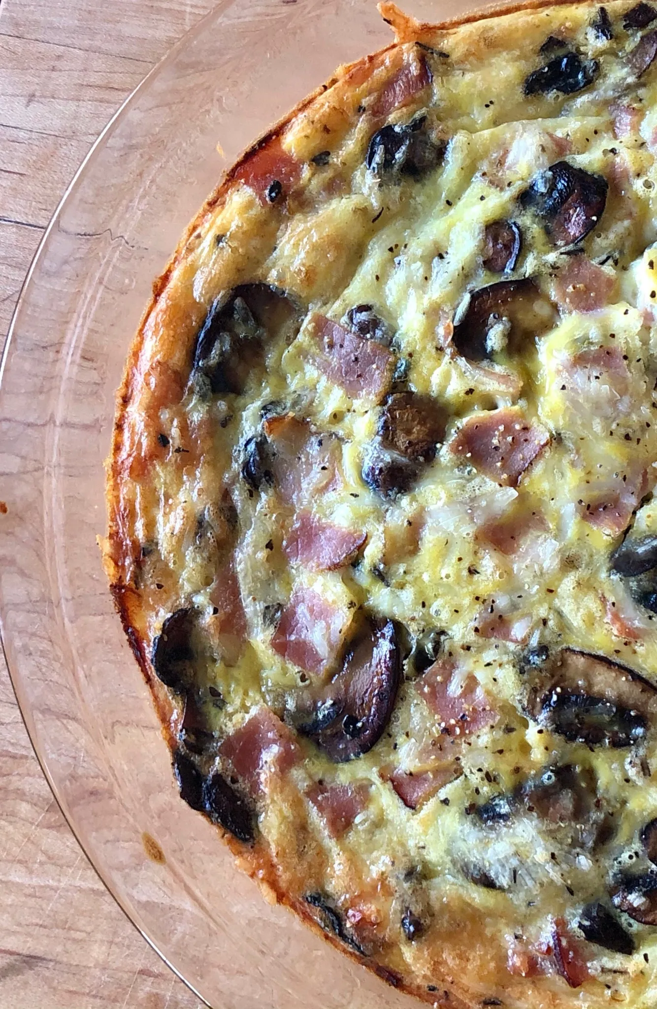 Ham and Mushroom Crustless Quiche