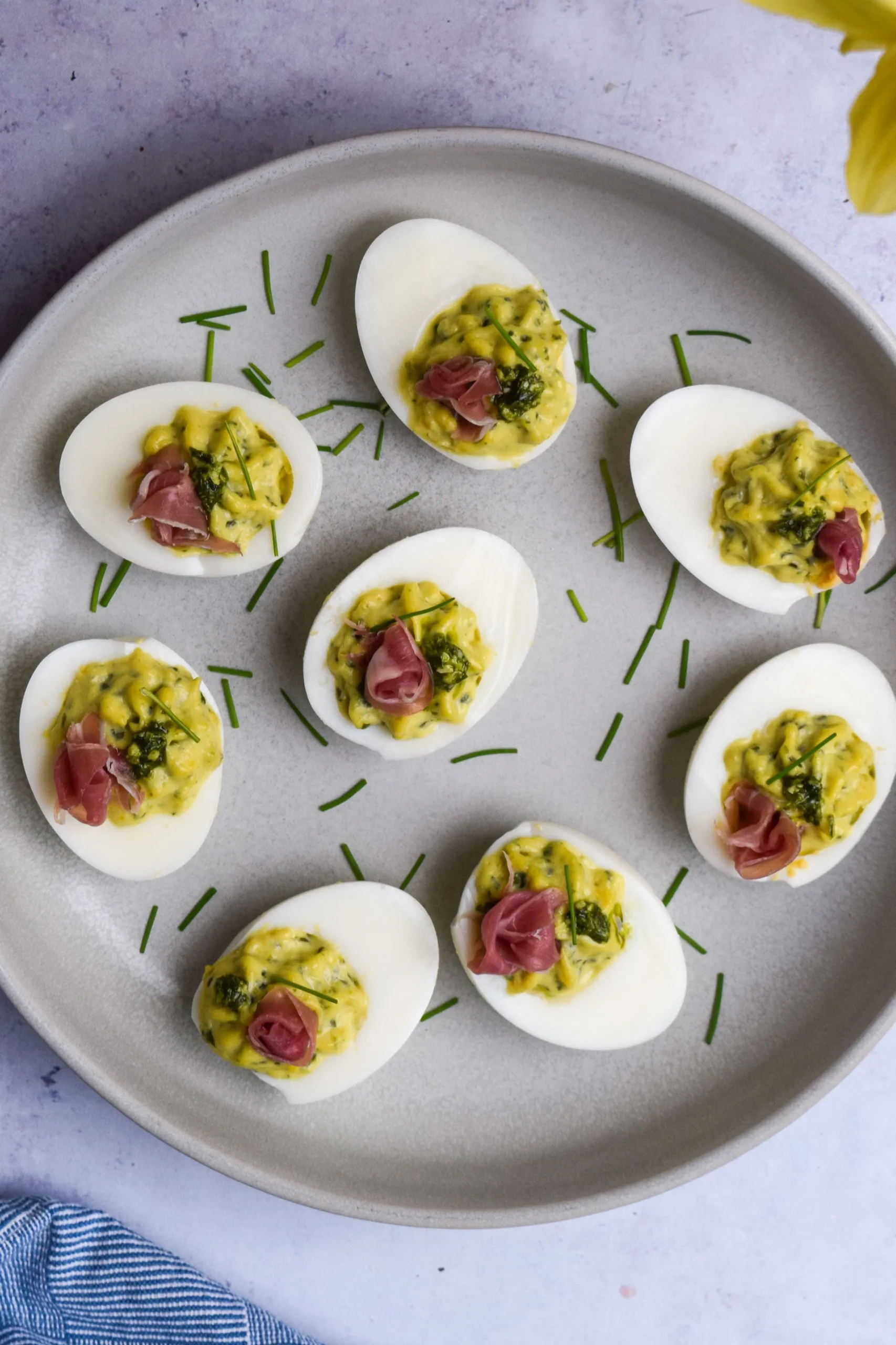 Ham and Swiss Deviled Eggs
