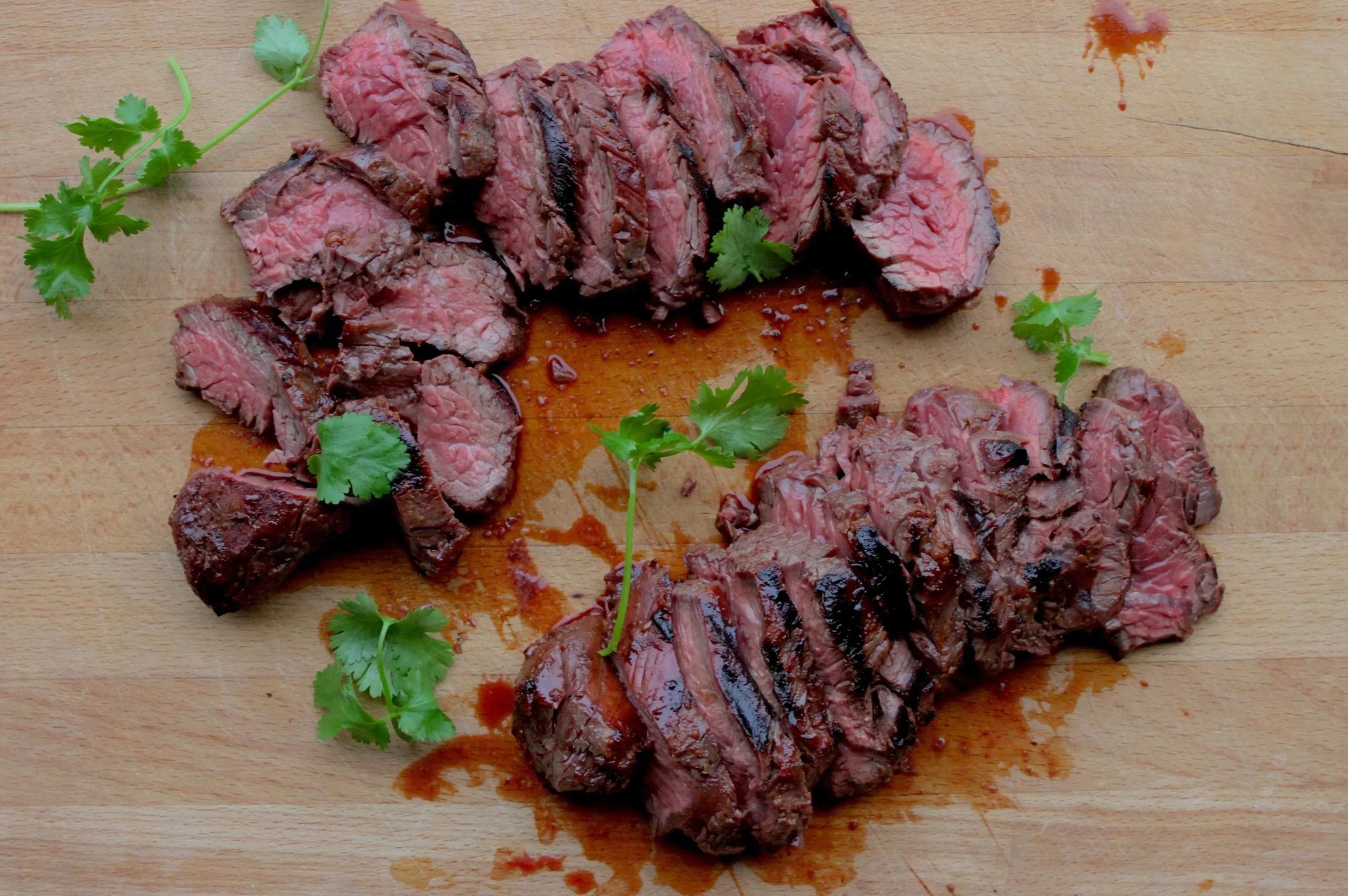 Hanger Steak with Herb Nut Salsa