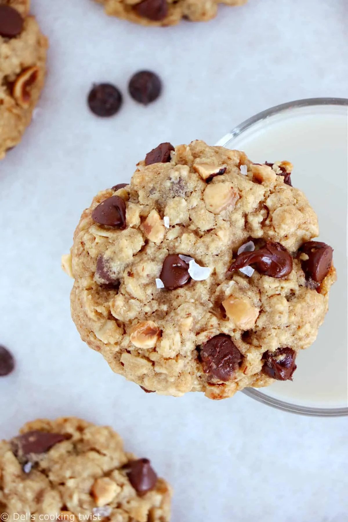 Hazelnut Chocolate Chip Oatmeal Cookies