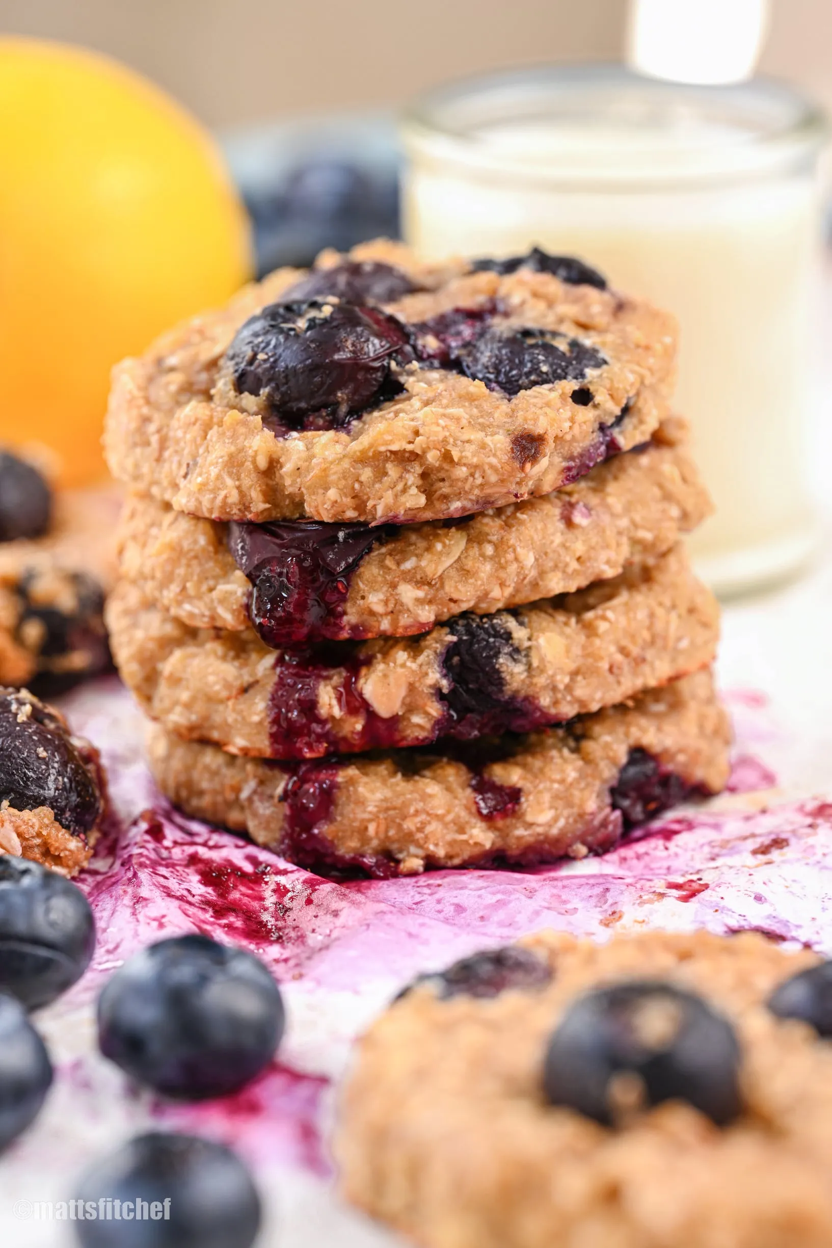 Healthy Blueberry Oatmeal Breakfast Cookies