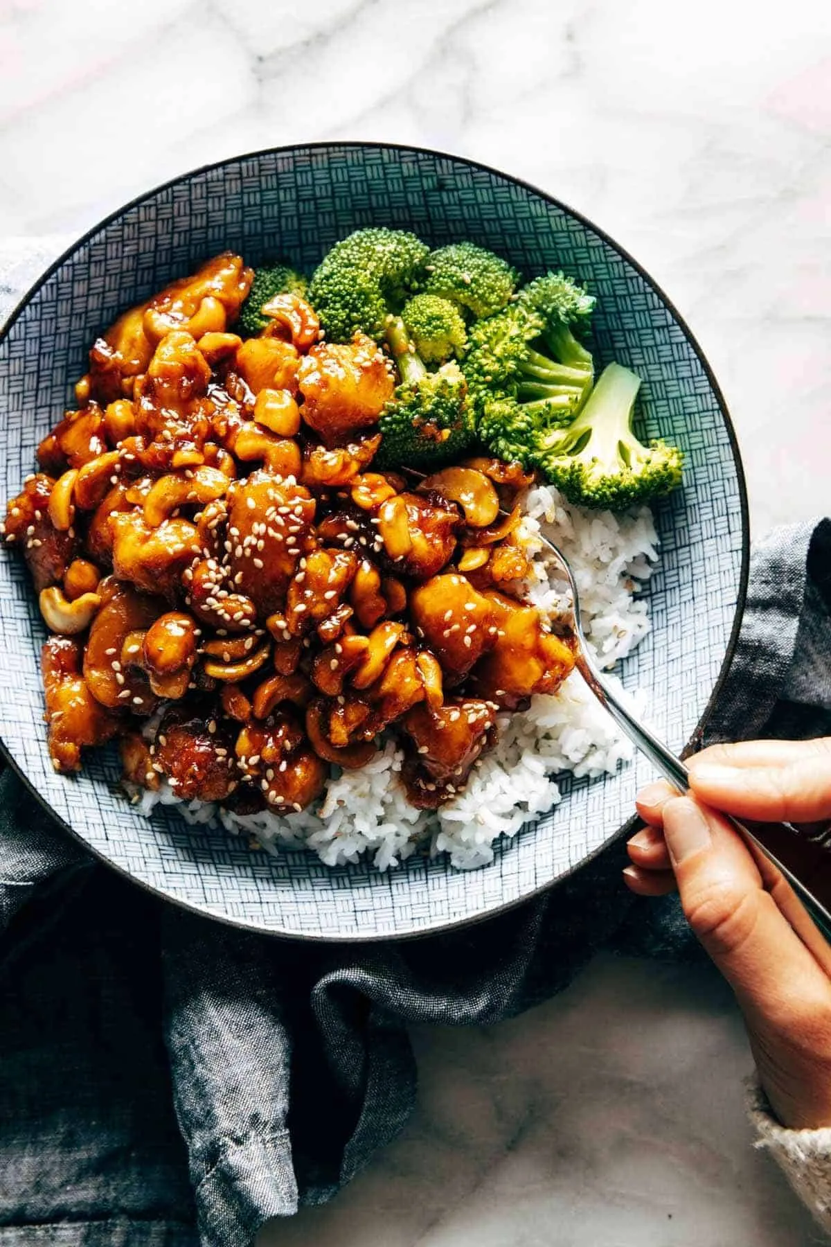 Healthy Cashew Chicken with Brown Rice