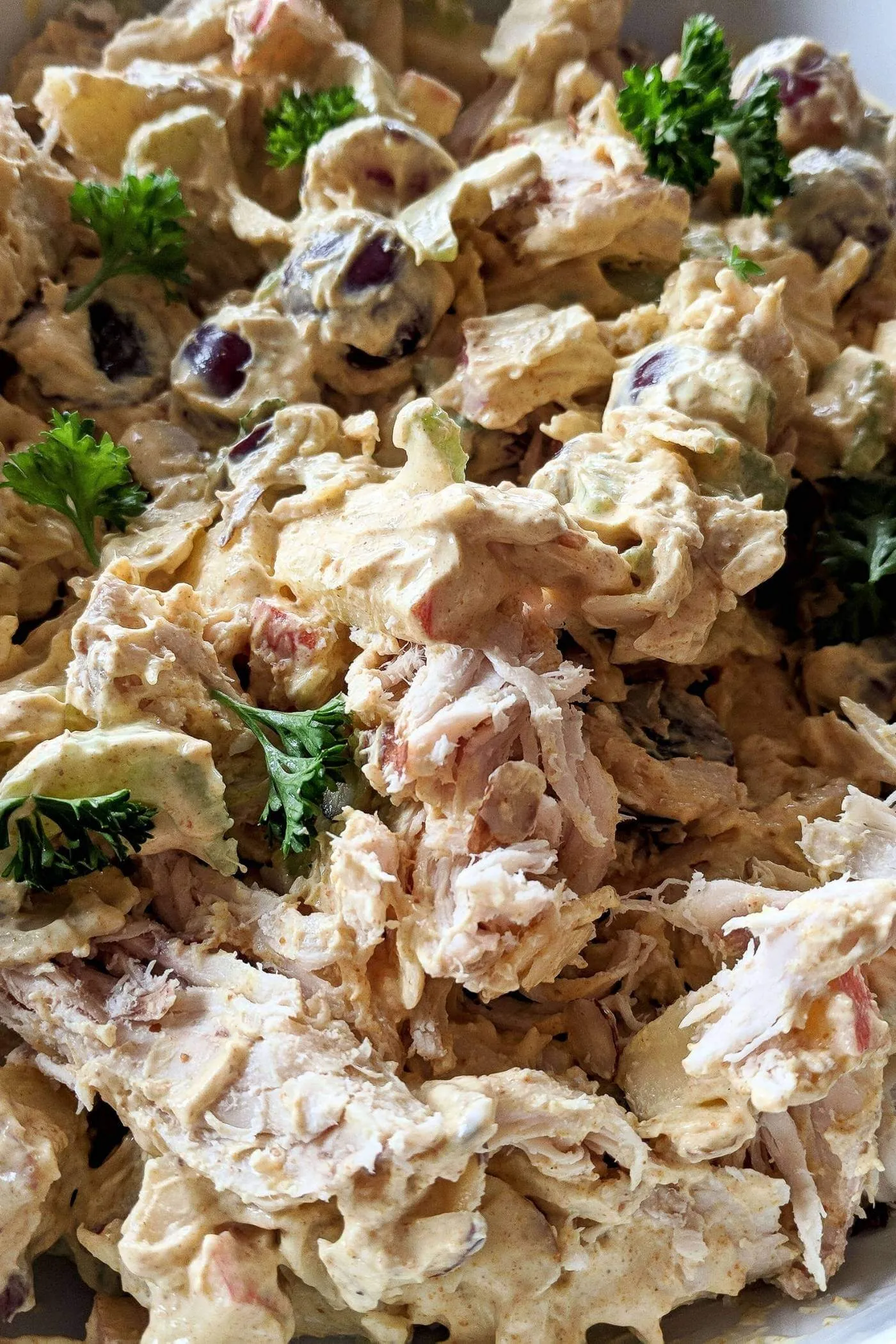 Healthy Curry Chicken Salad with Grapes and Yogurt