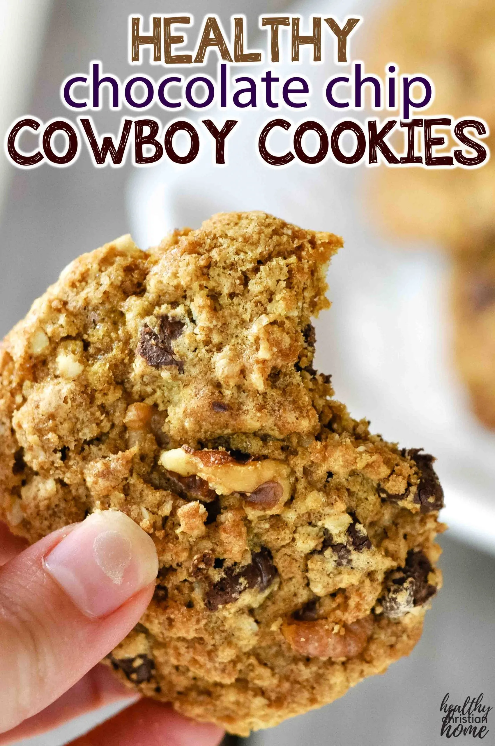 Healthy Flourless Chocolate Cowboy Cookies