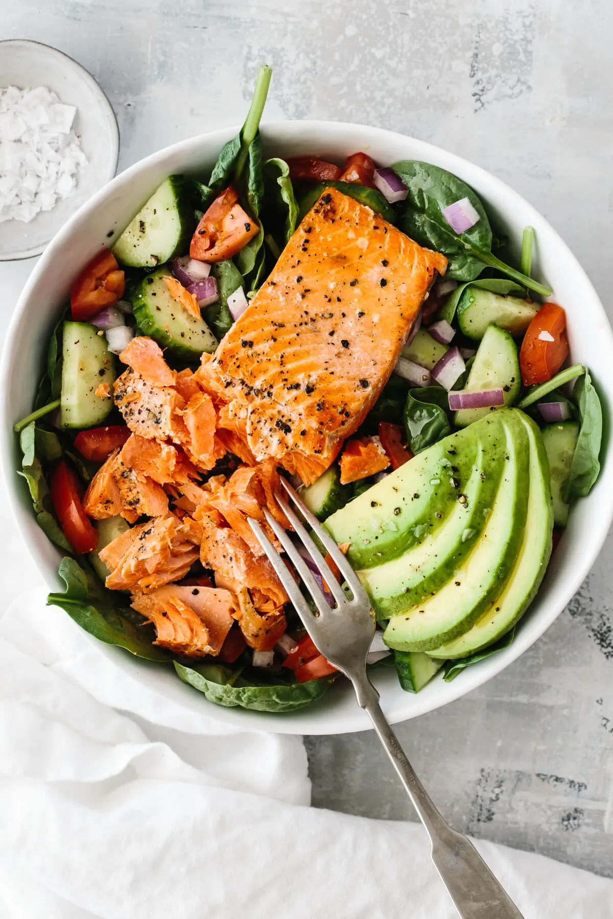 Healthy Week Lunches: Orzo Power Salad with Salmon, Walnuts, and Greens