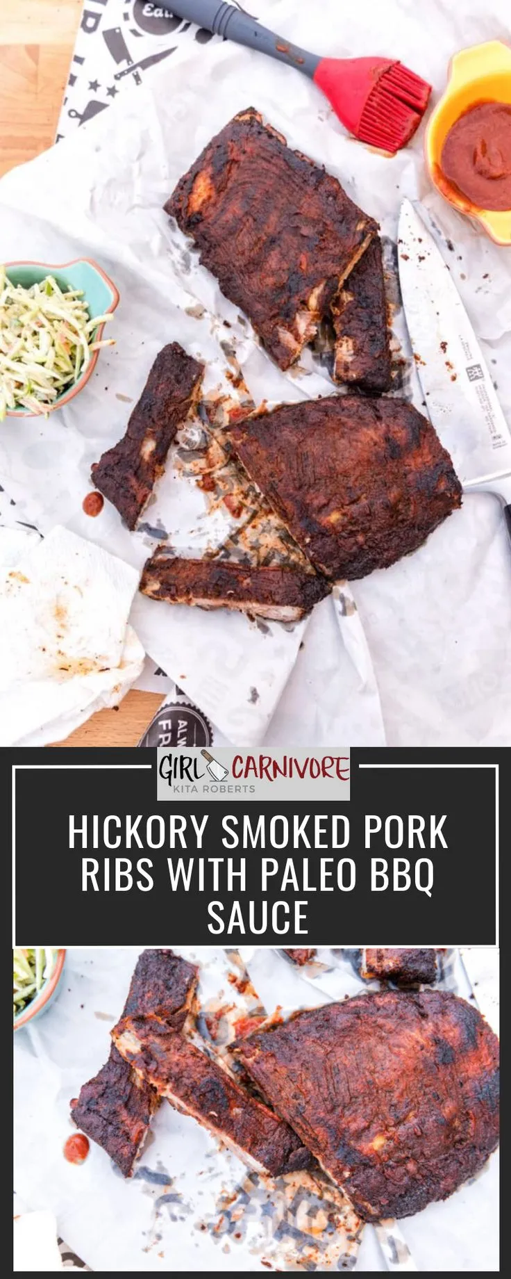 Hickory Smoked Pork Ribs with Paleo BBQ Sauce