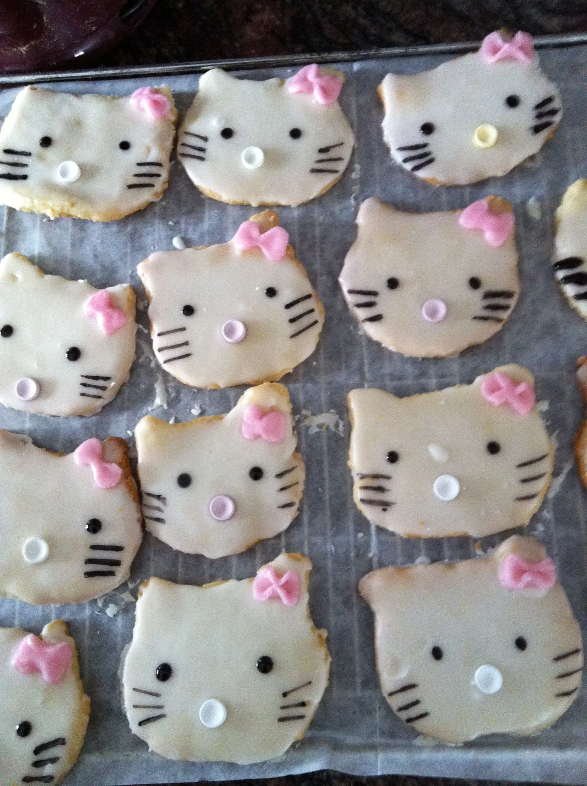 Homemade Hello Kitty Cheddar Crackers