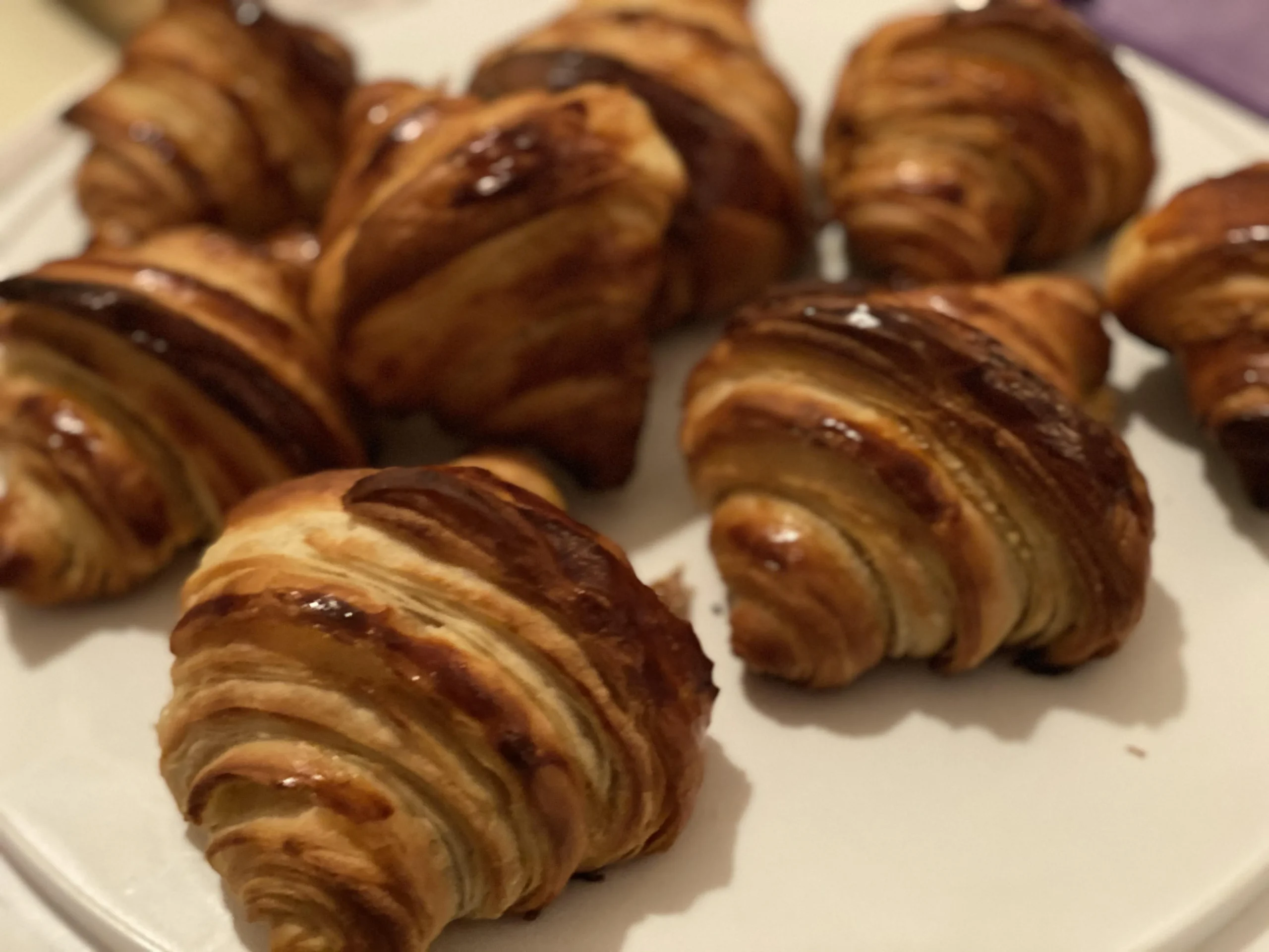 Homemade Laminated Dough Croissant Buns
