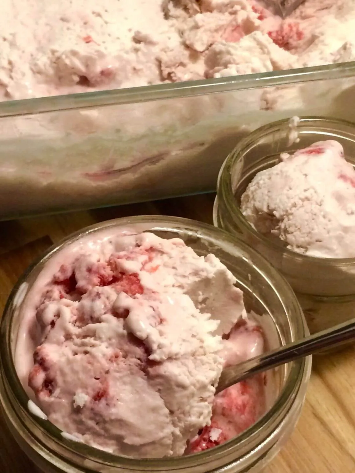 Homemade Strawberry Ice Cream No Machine No Eggs
