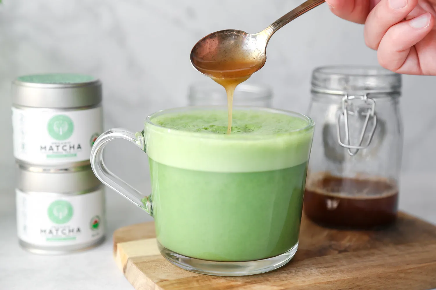Honey Matcha Soy Latte