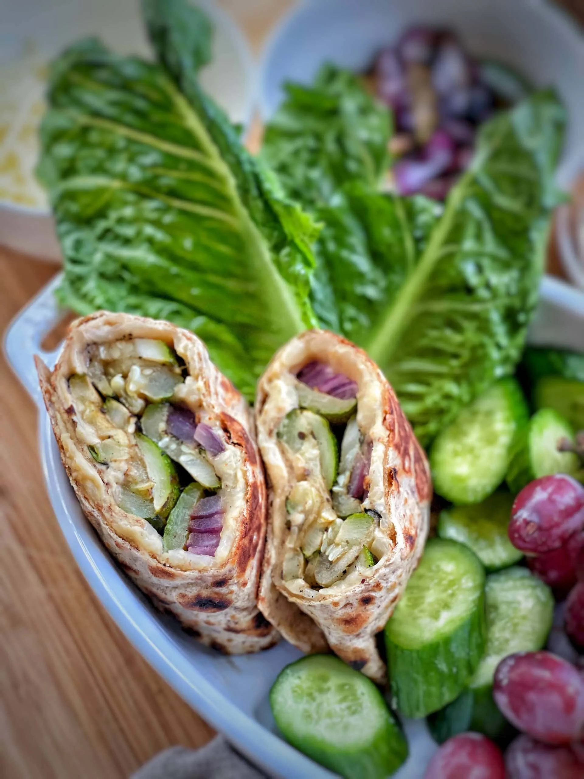 Hummus Wraps with Spring Vegetables and Herbed Mayo
