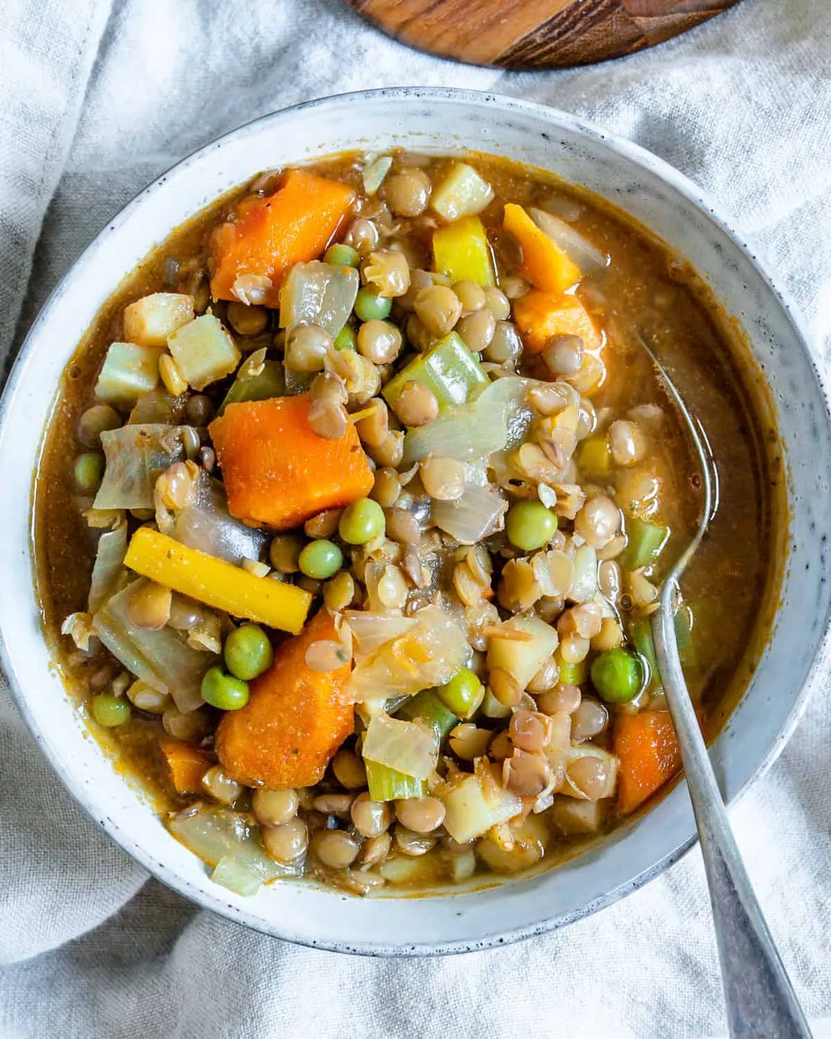 Indian Lentil and Vegetable Stew (Mjeddrah)