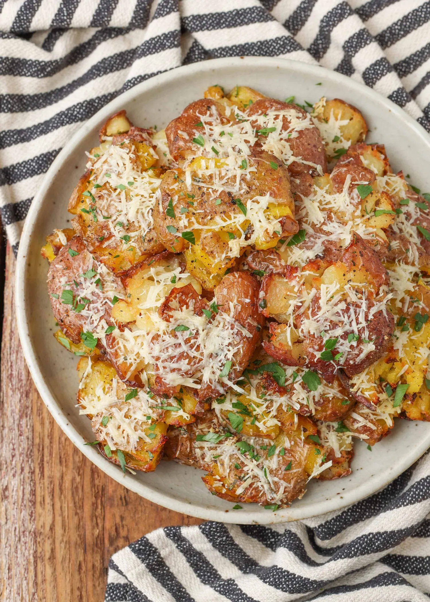 Instant Pot Bacon Parmesan Smashed Potatoes