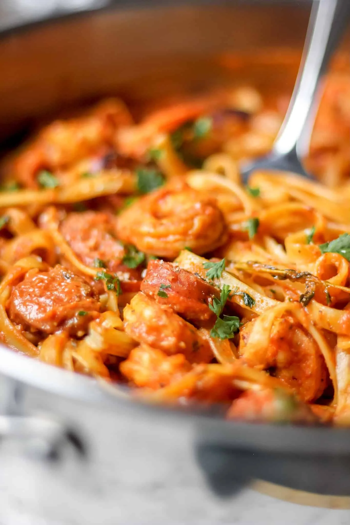 Instant Pot Cajun Sausage and Shrimp Pasta
