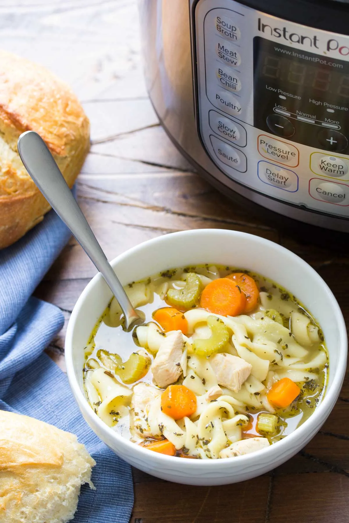 Instant Pot Chicken Noodle Soup with Frozen Chicken