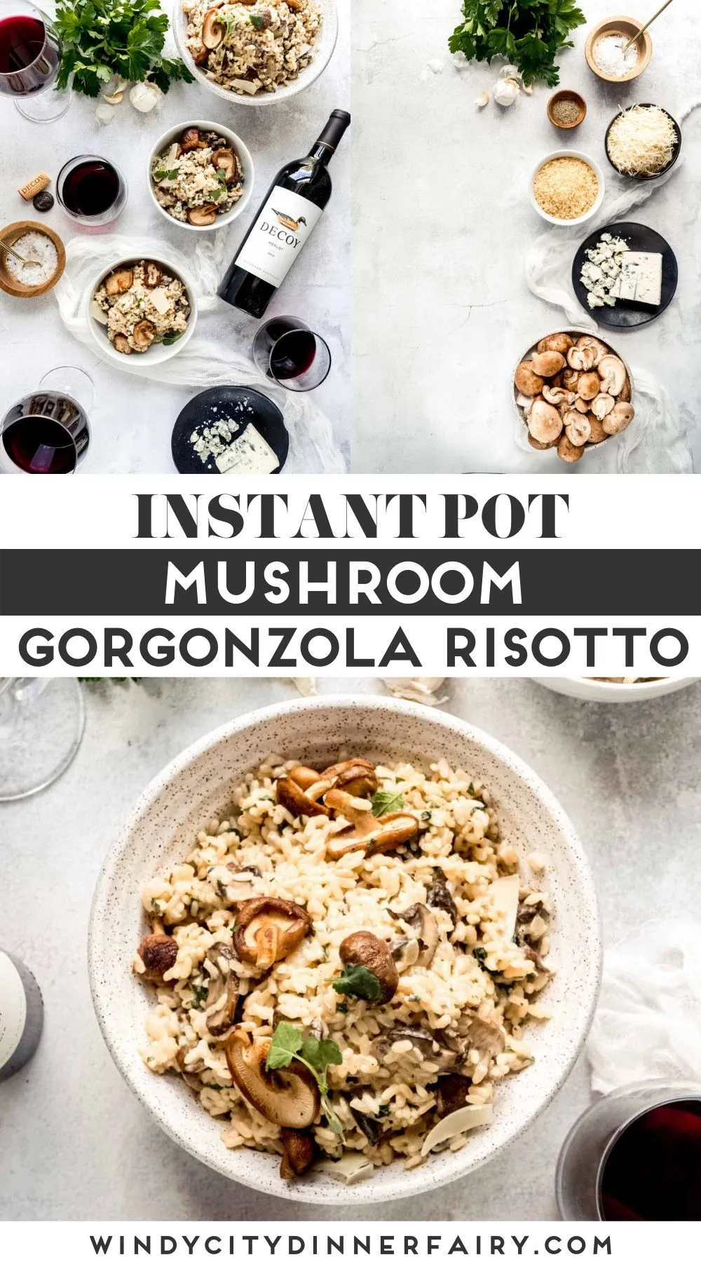 Instant Pot Mushroom Gorgonzola Risotto