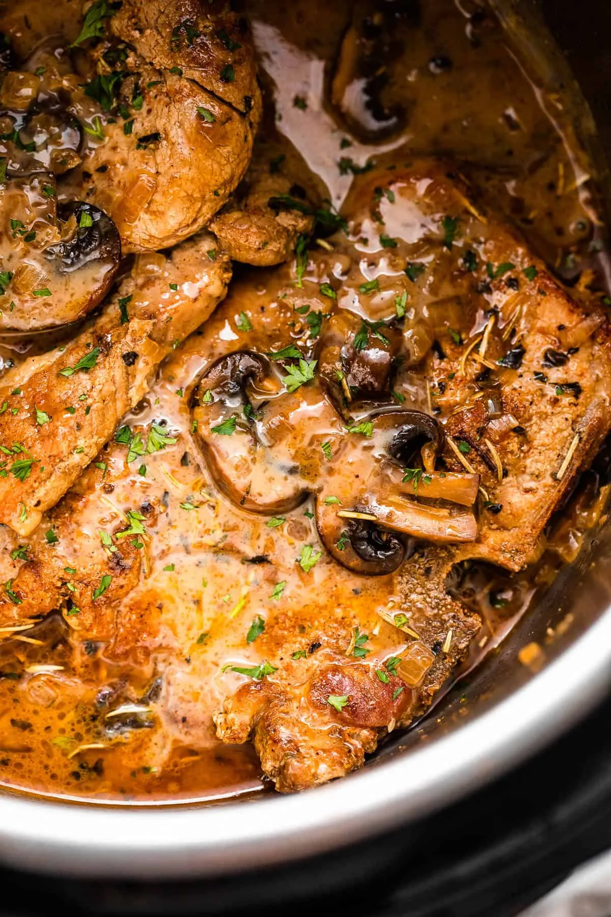 Instant Pot Pork Chops with Mushroom and Onion Gravy