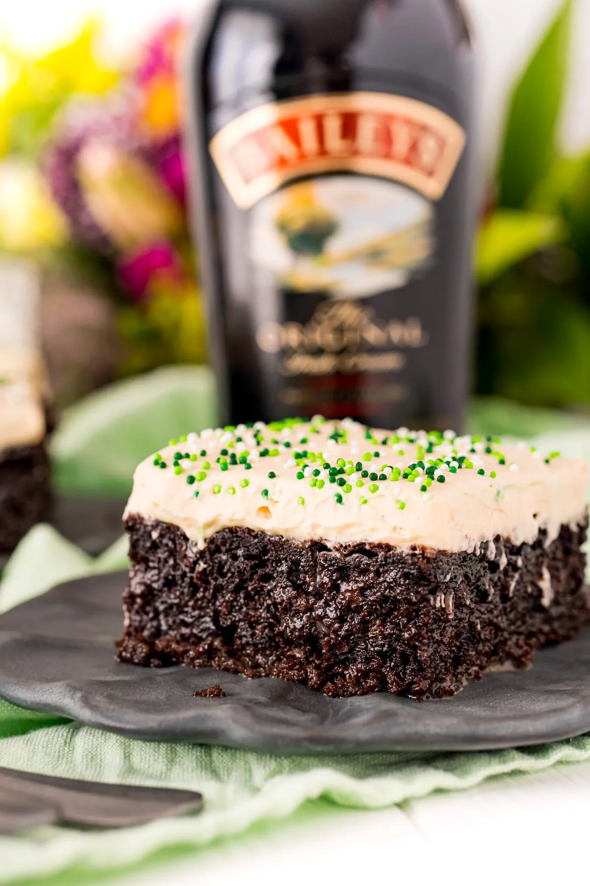Irish Cream Chocolate Poke Cake
