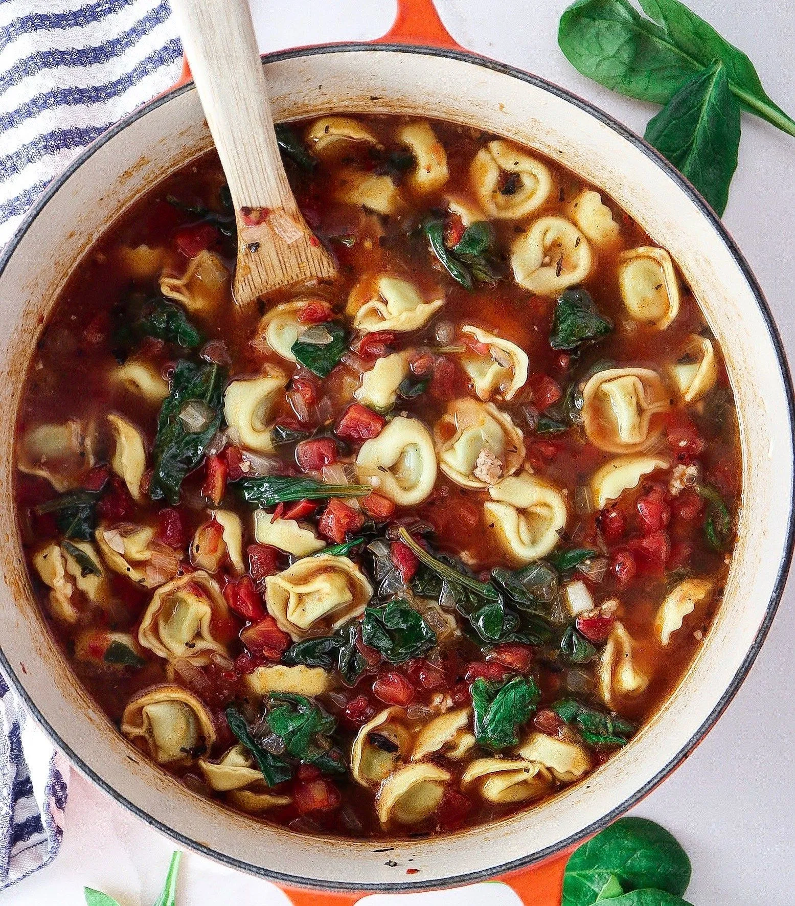 Italian Spinach Tortellini Soup