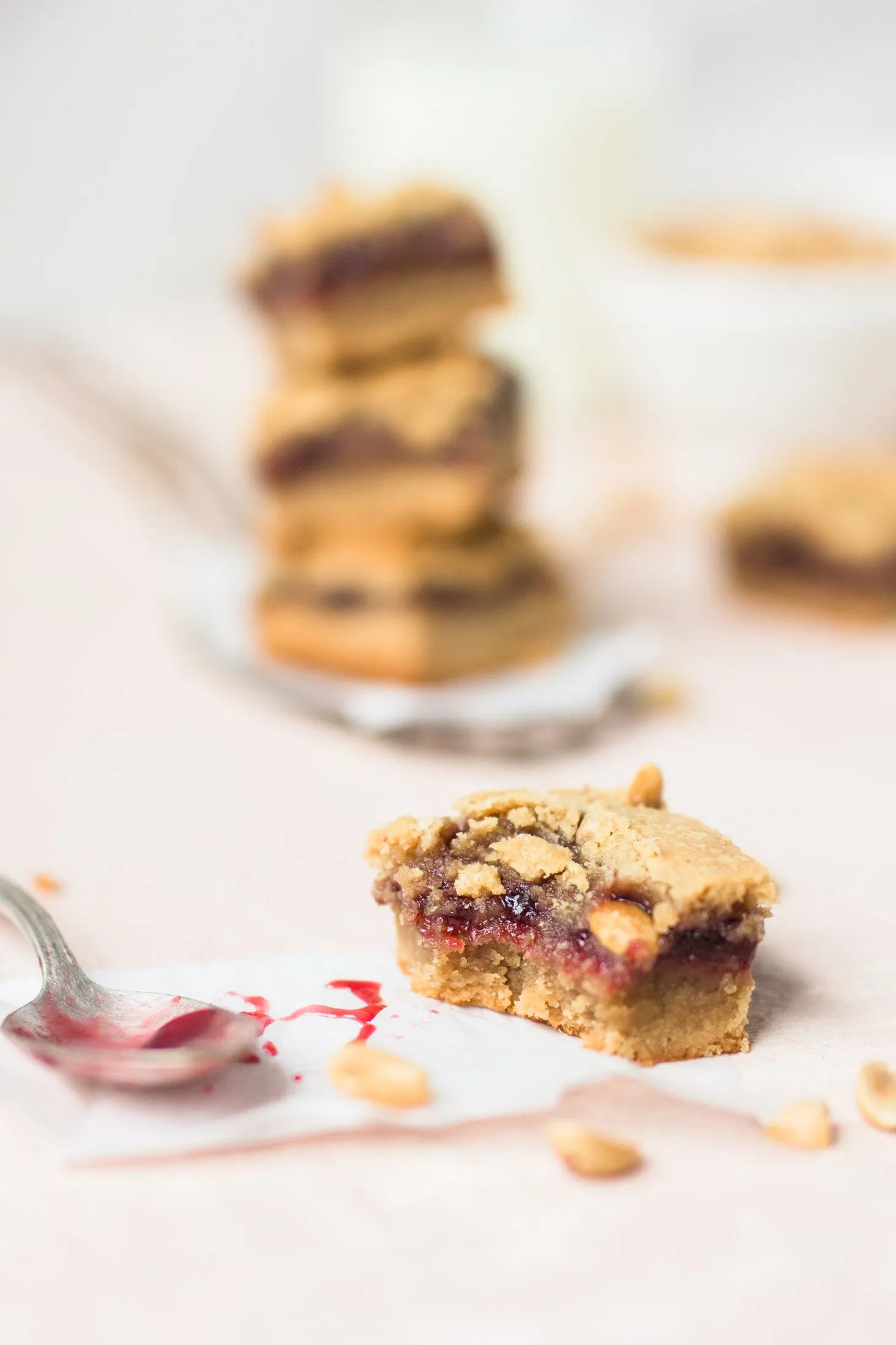 Jelly Cookie Bars with Peanut Butter Frosting