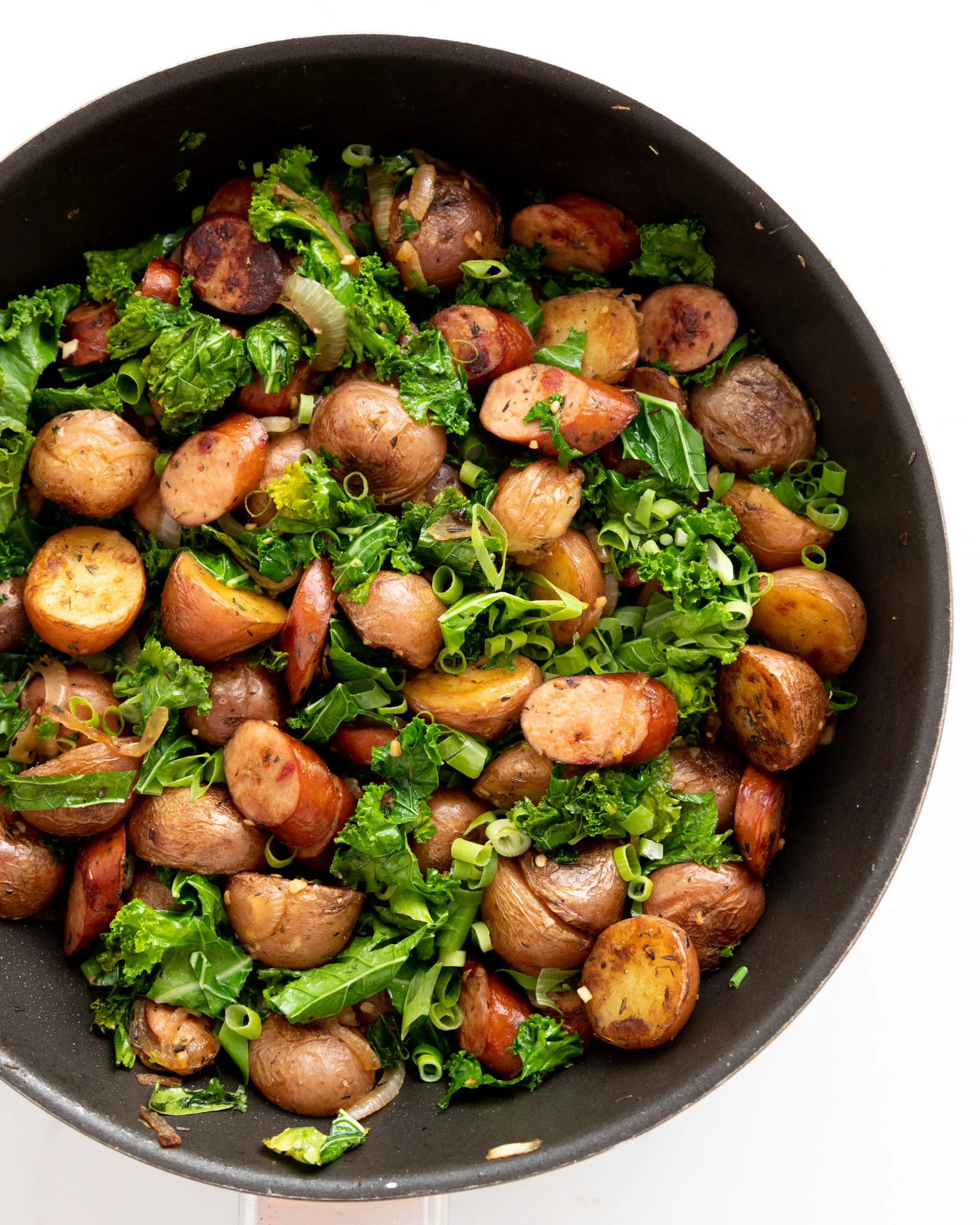 Kale Italian Turkey Sausage and Potato Skewers with Roasted Peppers