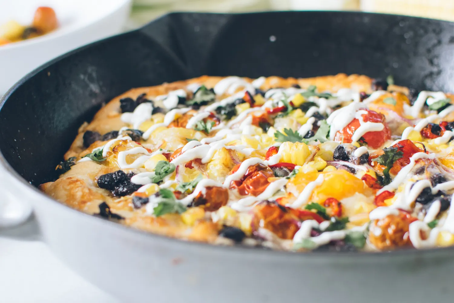 Kale Red Onion Tomato Topped Mexican Pizza