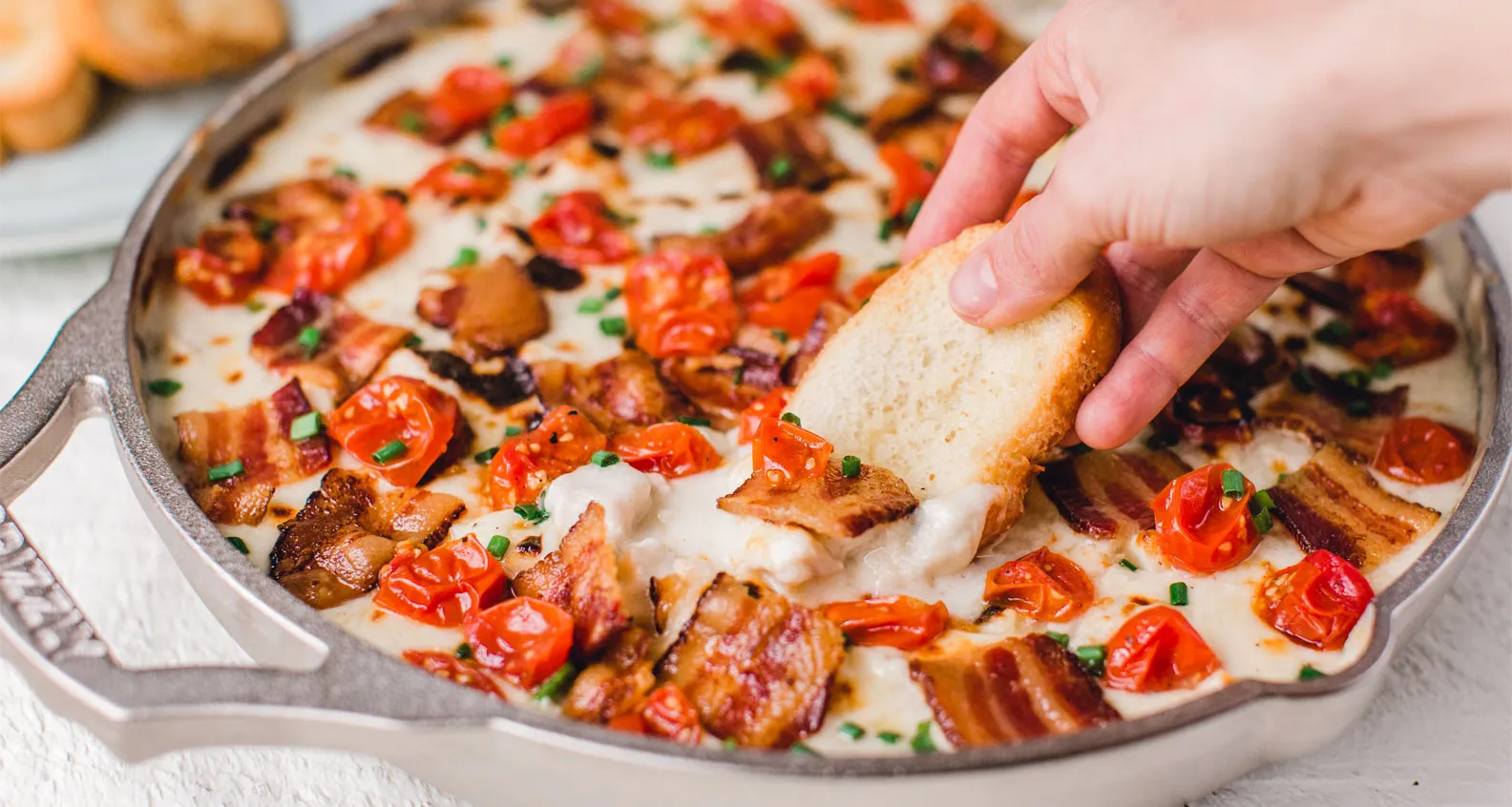 Kentucky Hot Brown Skillet Dip Bread Bowl