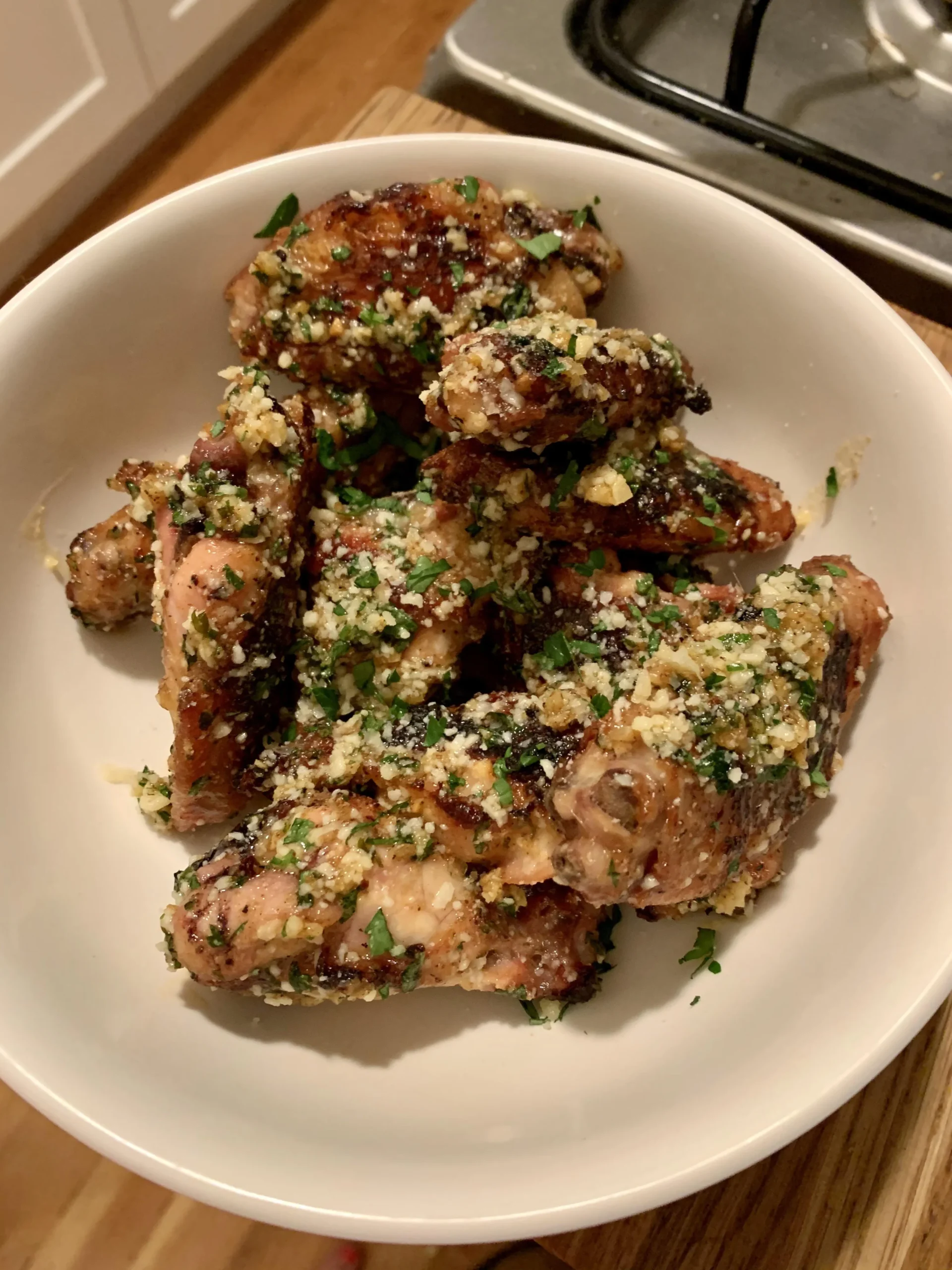 Keto Crispy Garlic Parmesan Wings