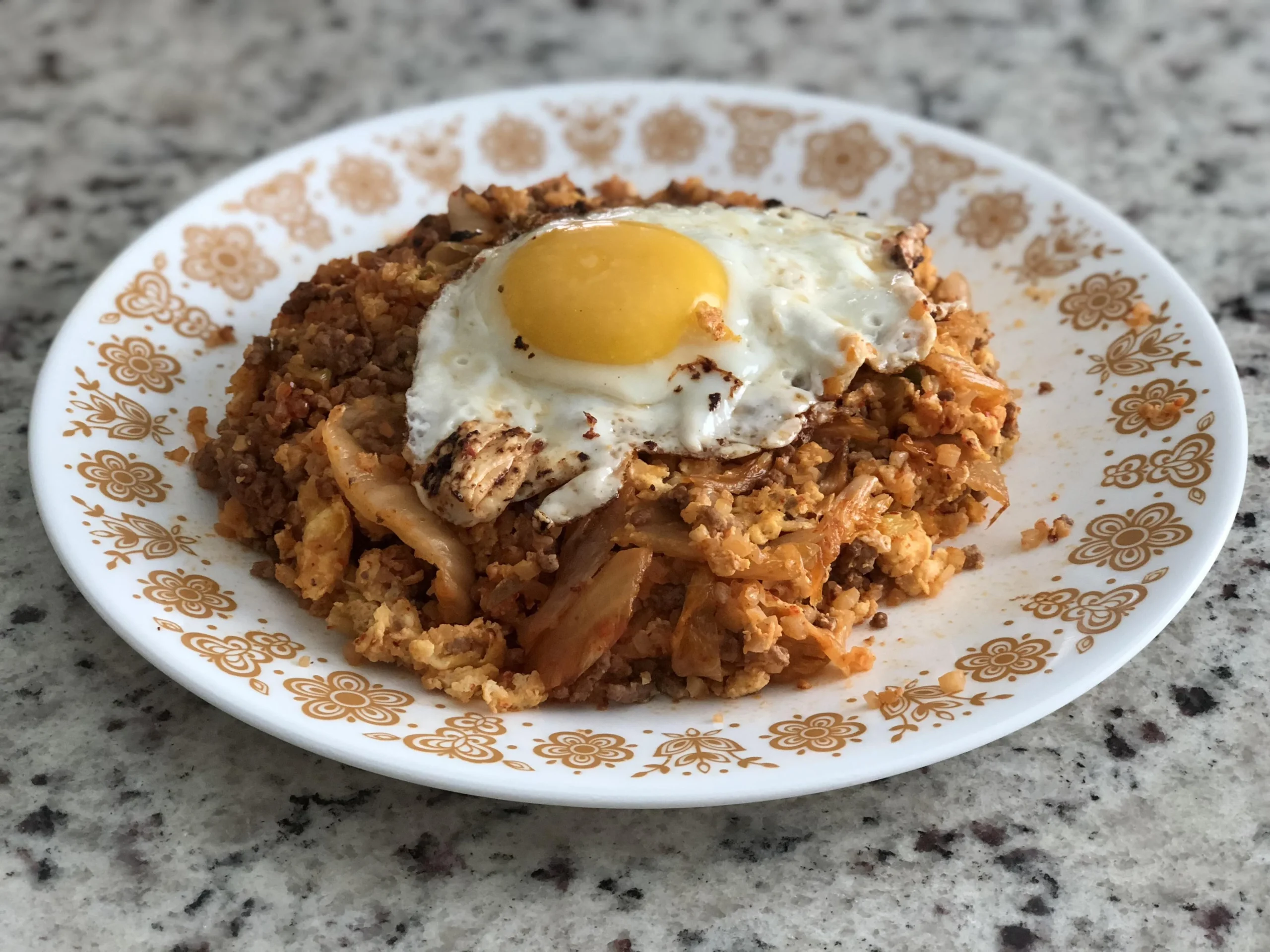 Keto Kimchi Fried Cauliflower Rice