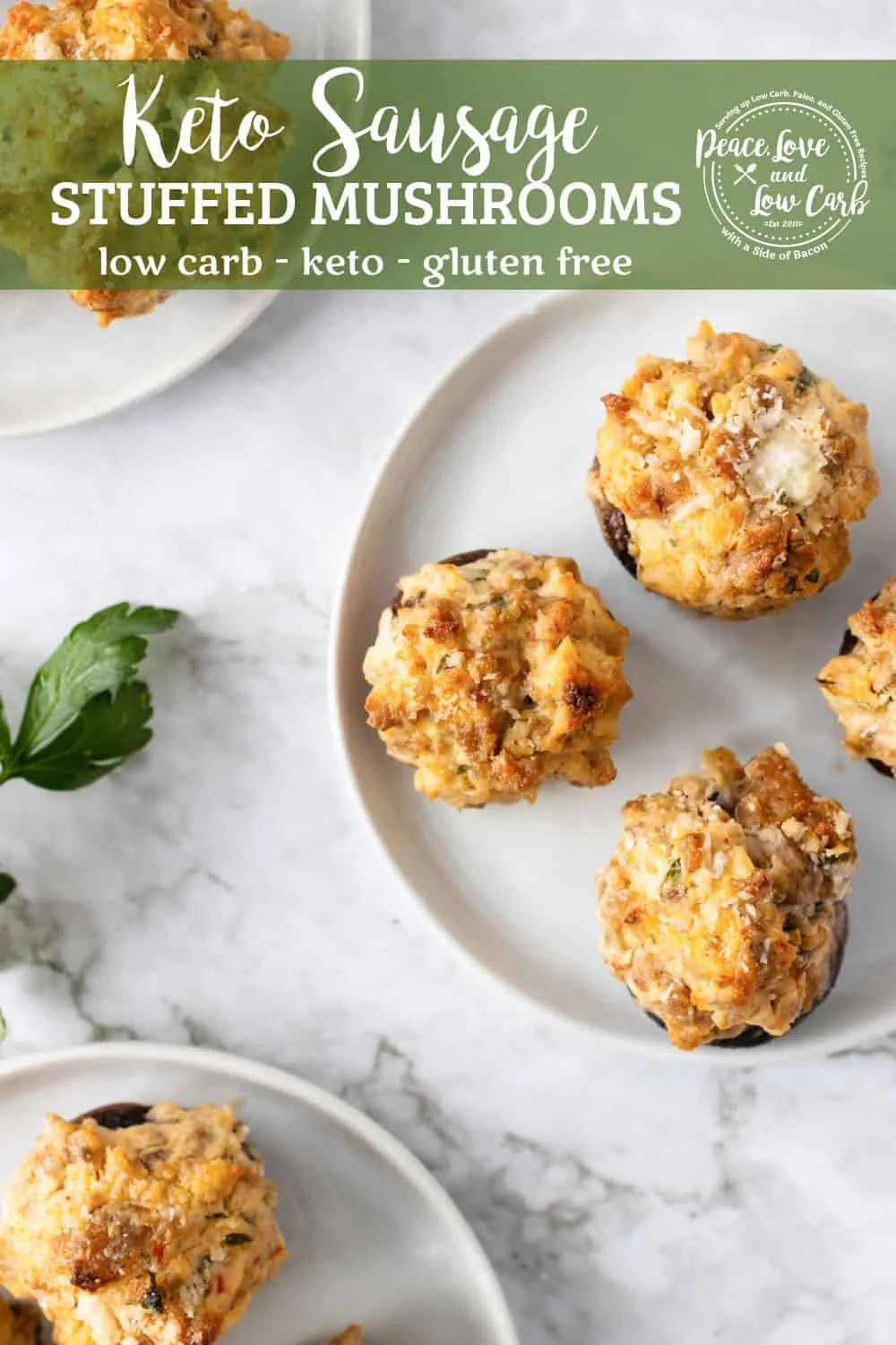 Keto Sausage Stuffed Mushrooms