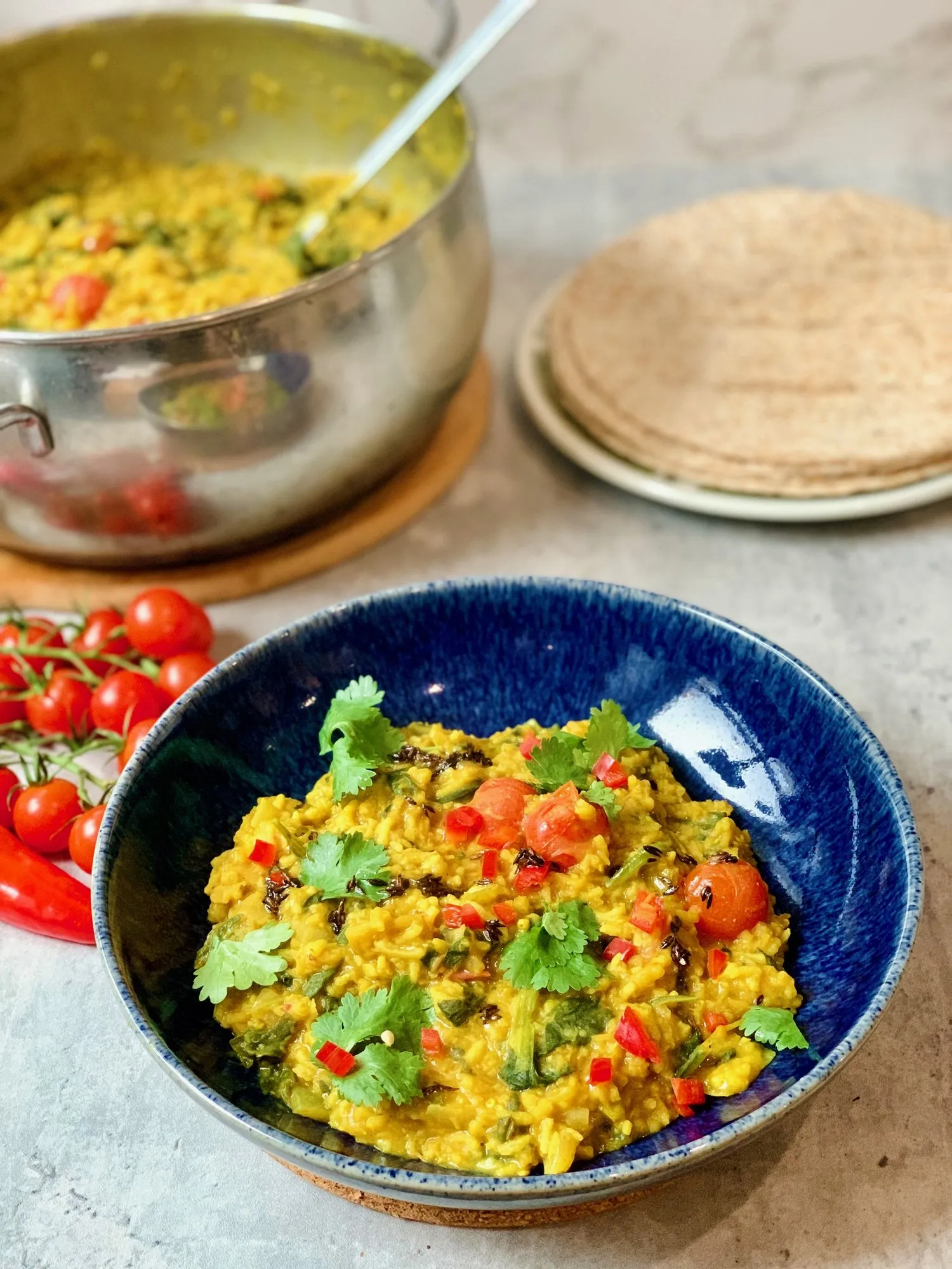 Kicharee with Tomato and Tamarind Salsa